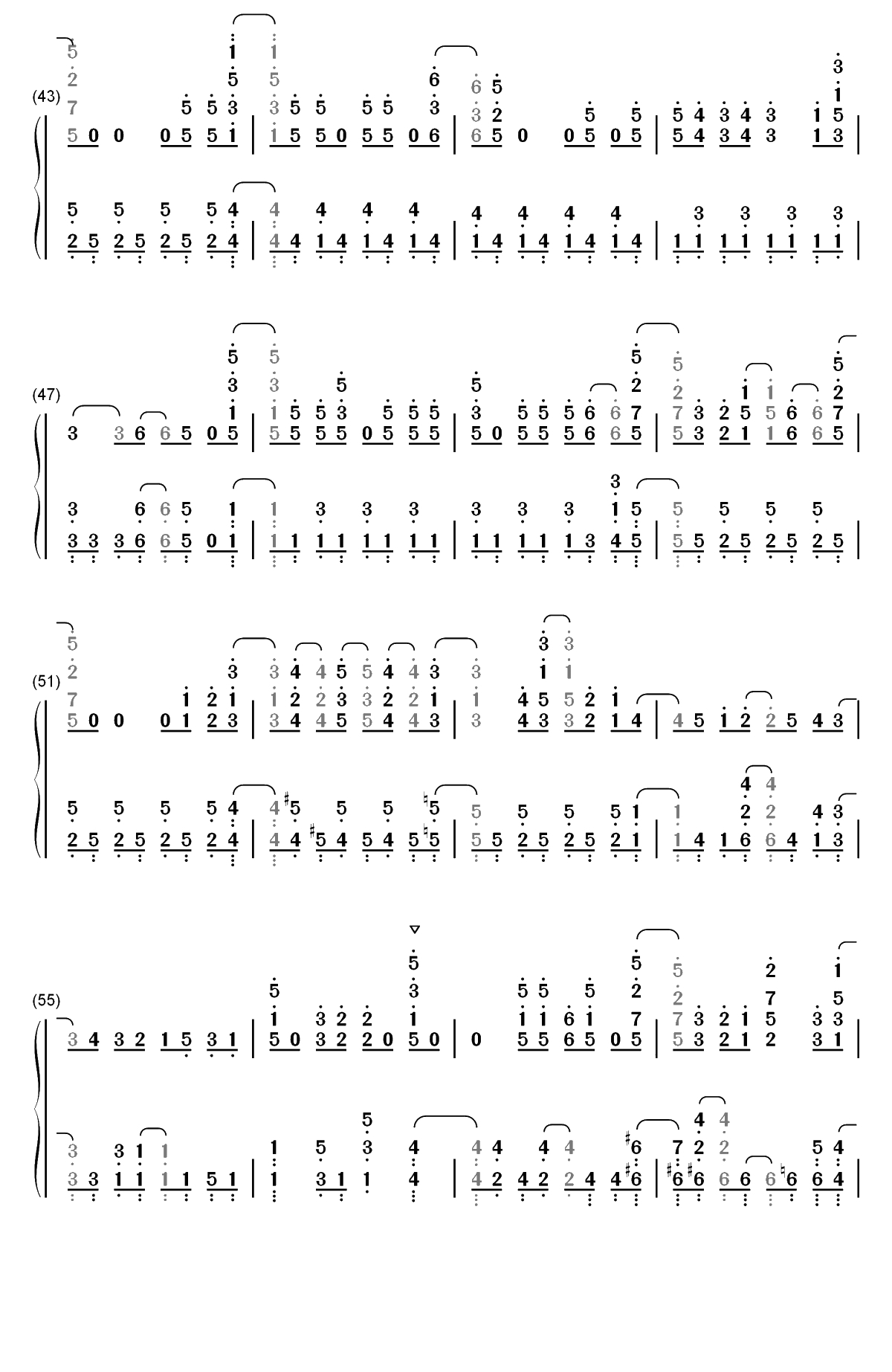 君のせい-青春猪头少年不会梦到兔女郎学姐OP双手简谱预览4