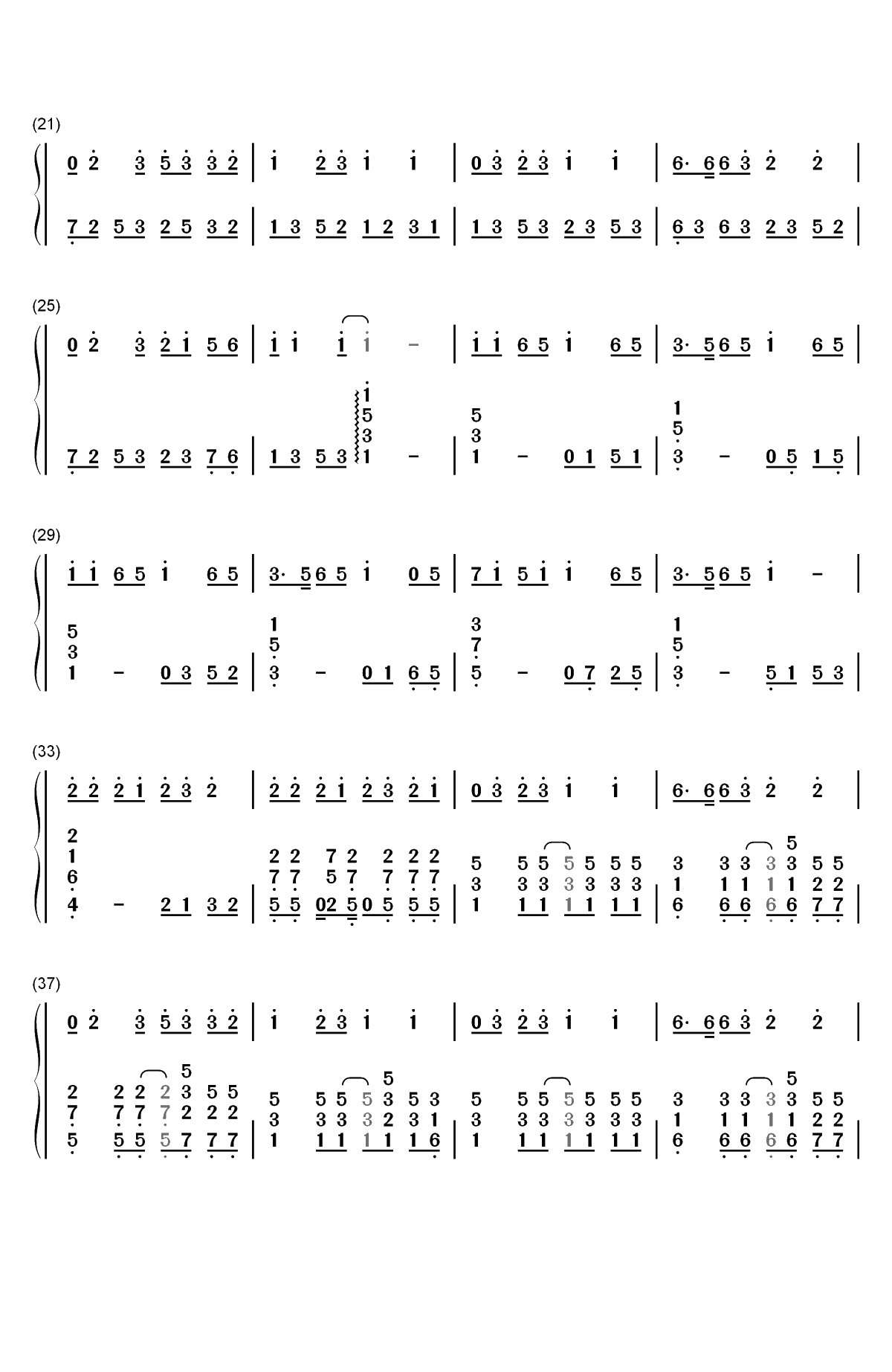 穷开心-花儿乐队双手简谱预览2