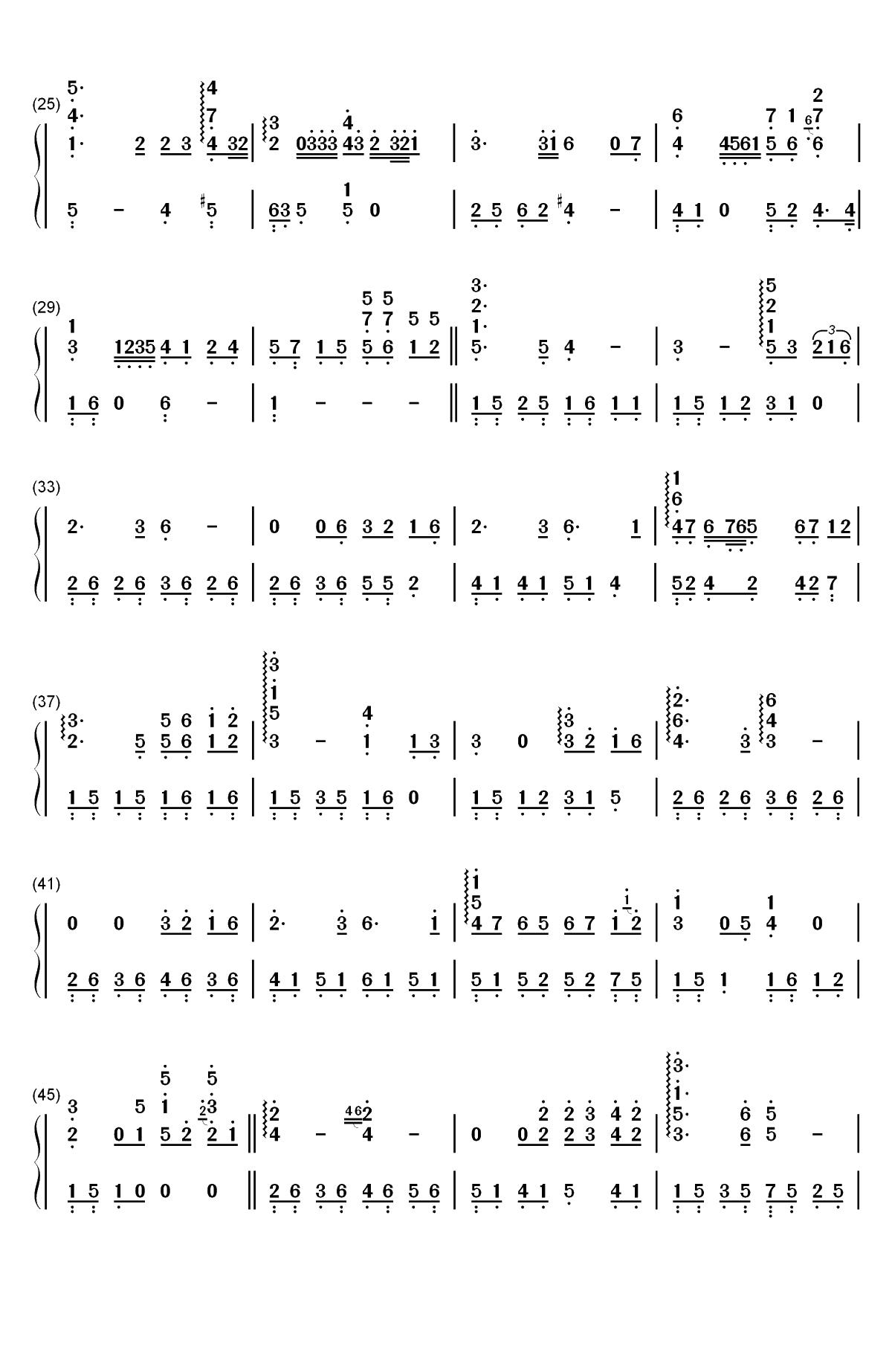 Vincent-完整版双手简谱预览2