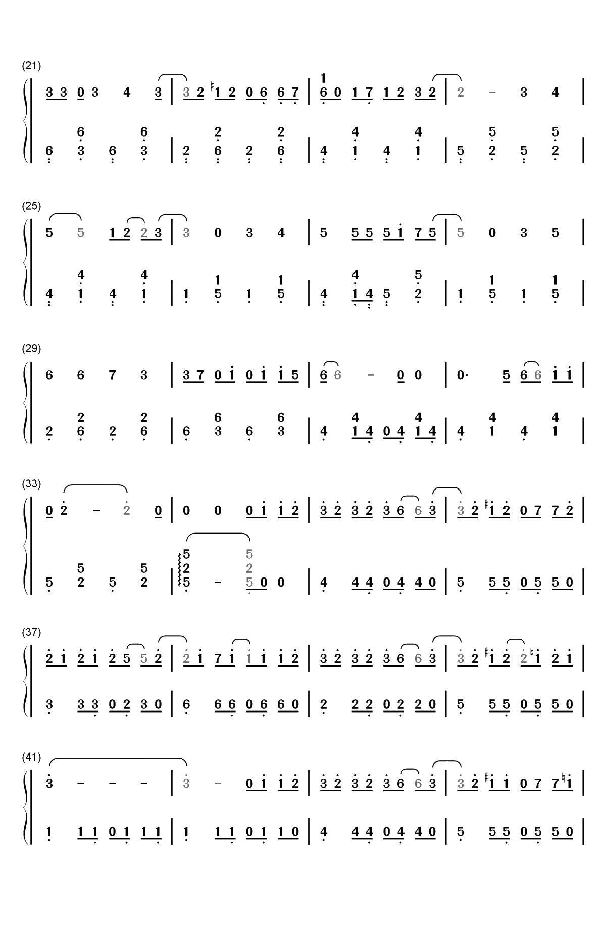 想给你-简易版-十八岁成人纪念单曲双手简谱预览2