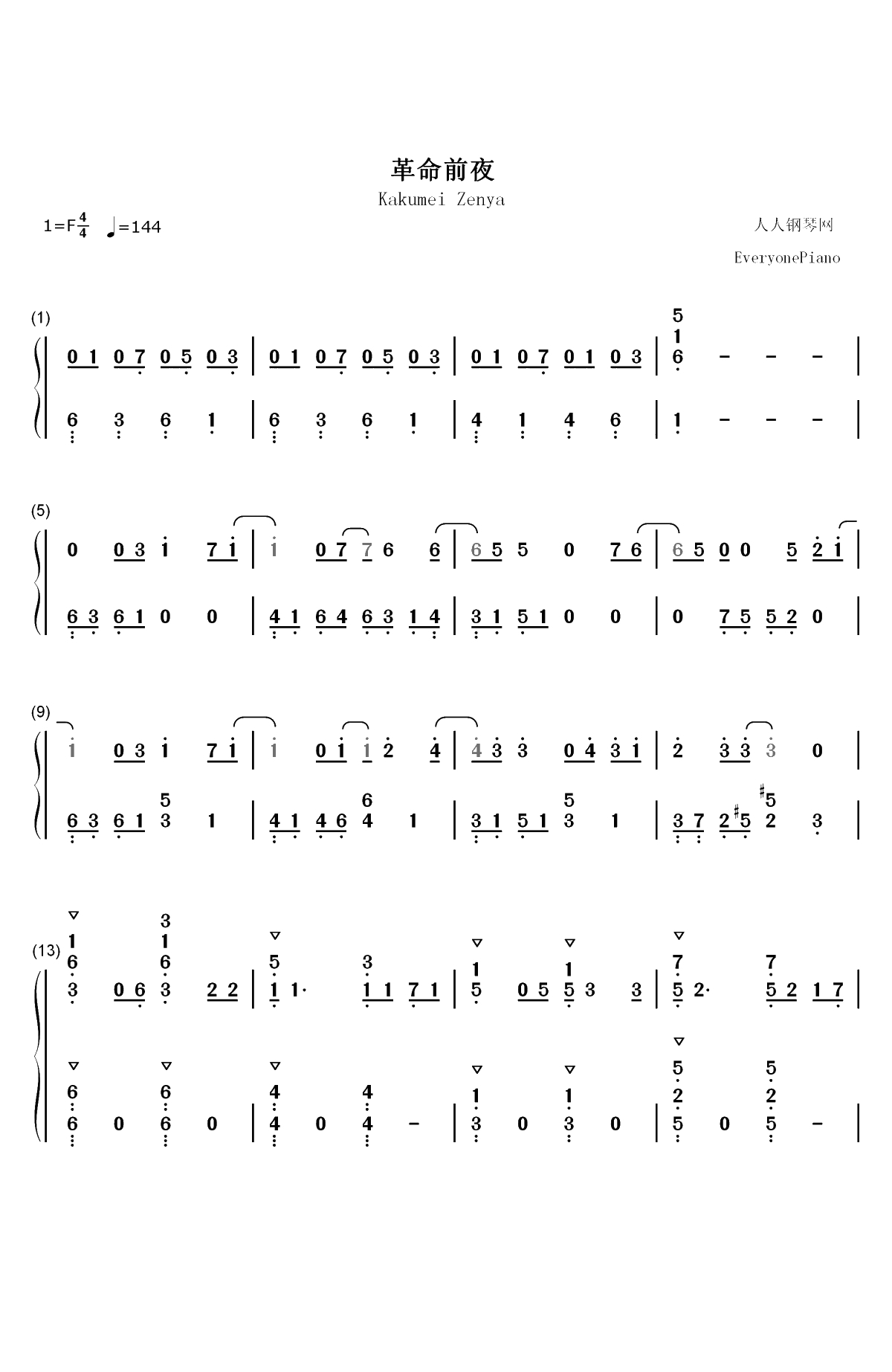 革命前夜-魔法禁书目录ⅢED双手简谱预览1