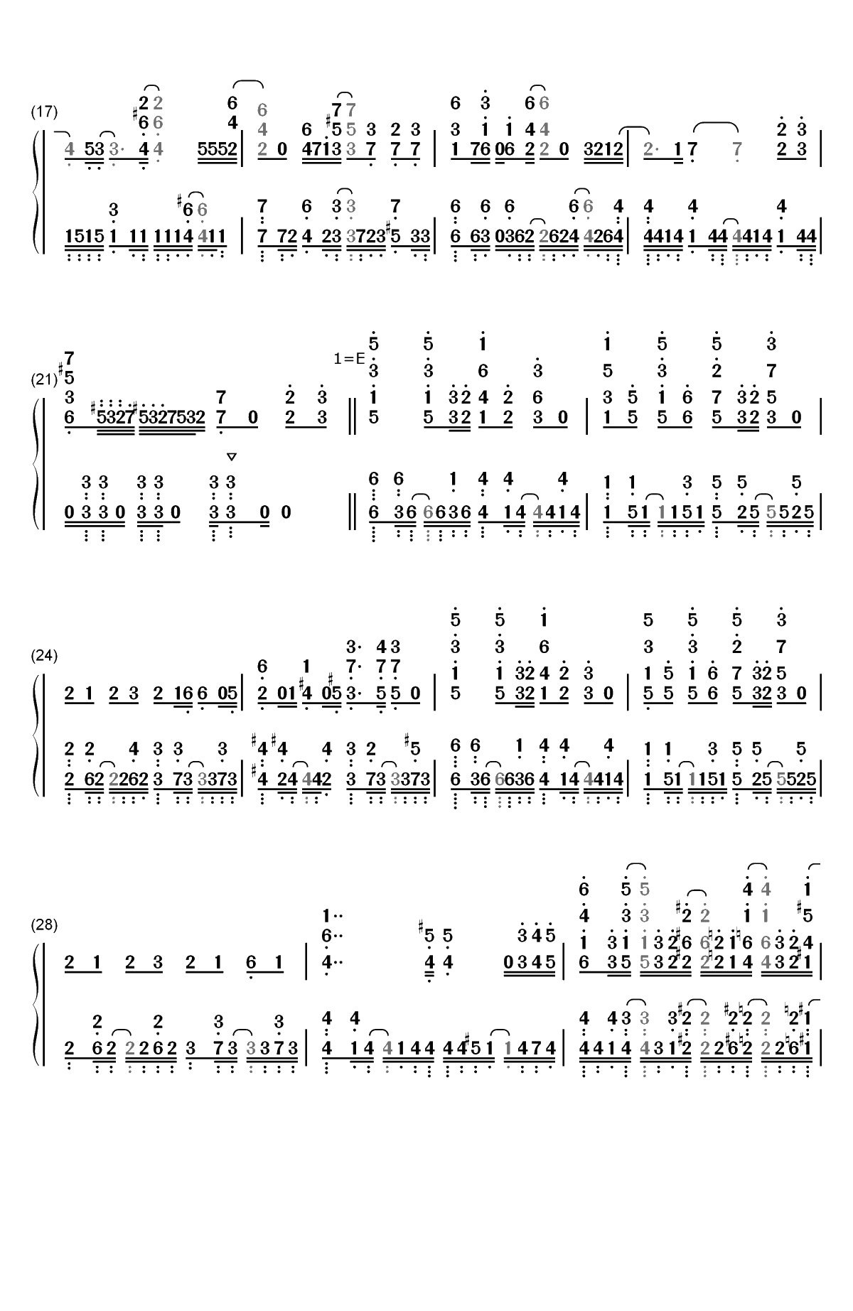 Vital-杀戮的天使OP双手简谱预览2