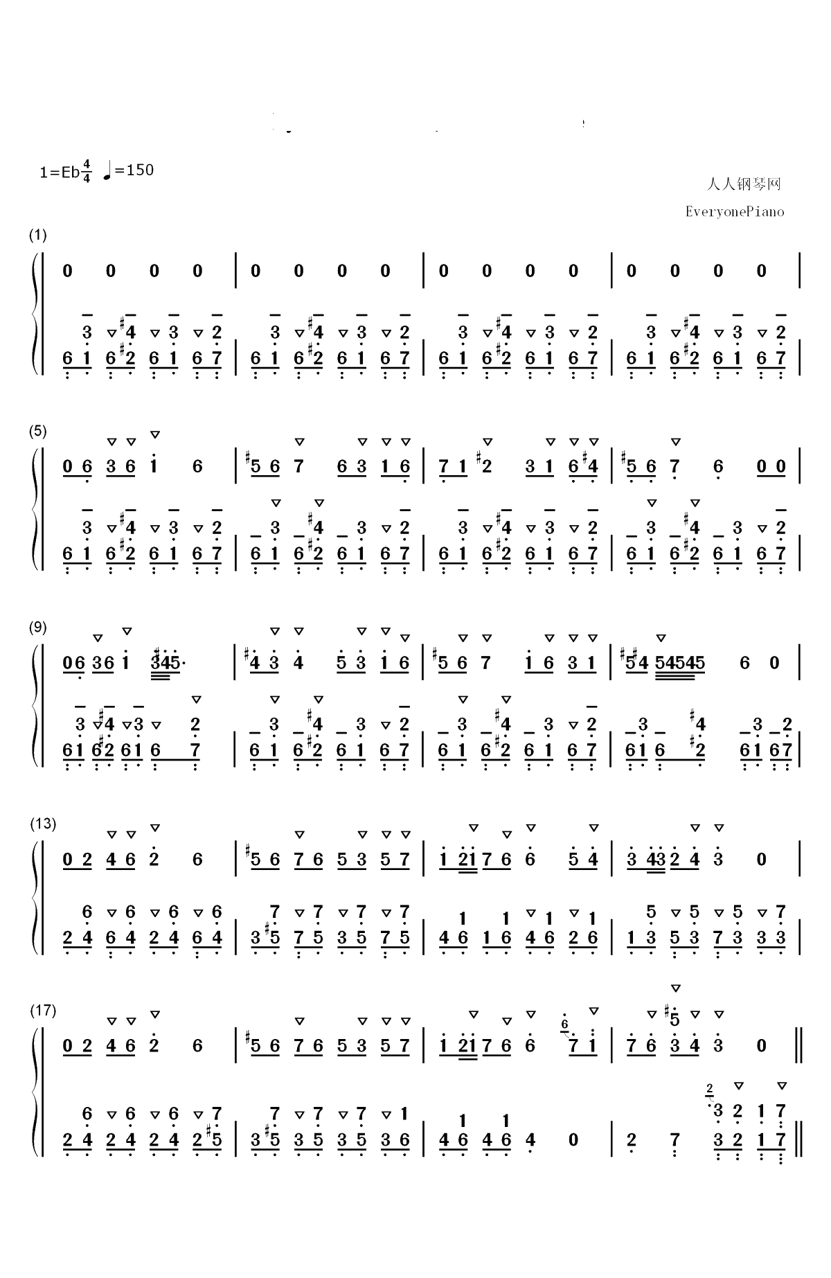 Nyeh Heh Heh-Bonetrousle-Undertale OST双手简谱预览1