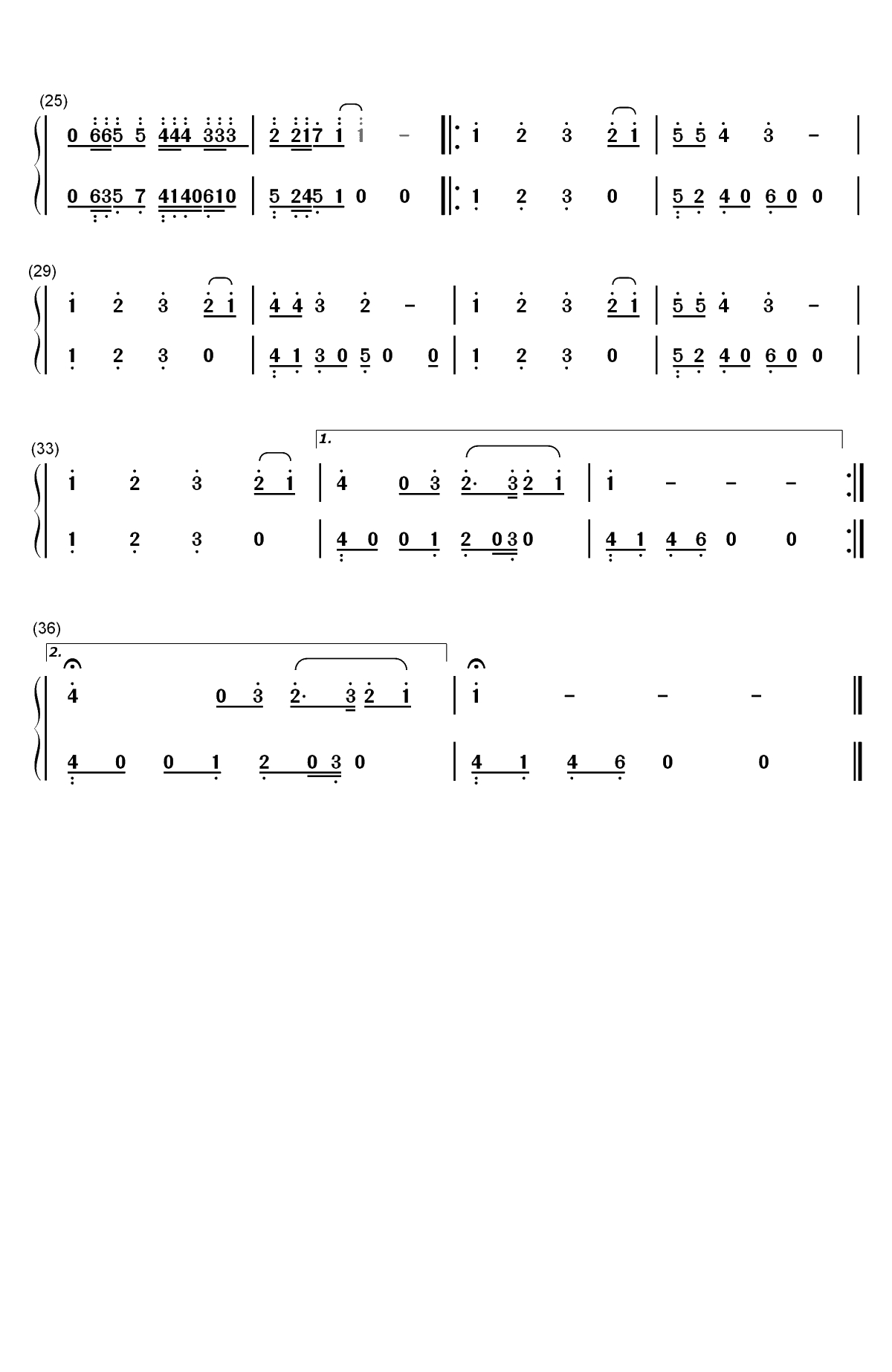 楼兰姑娘-俞静双手简谱预览2