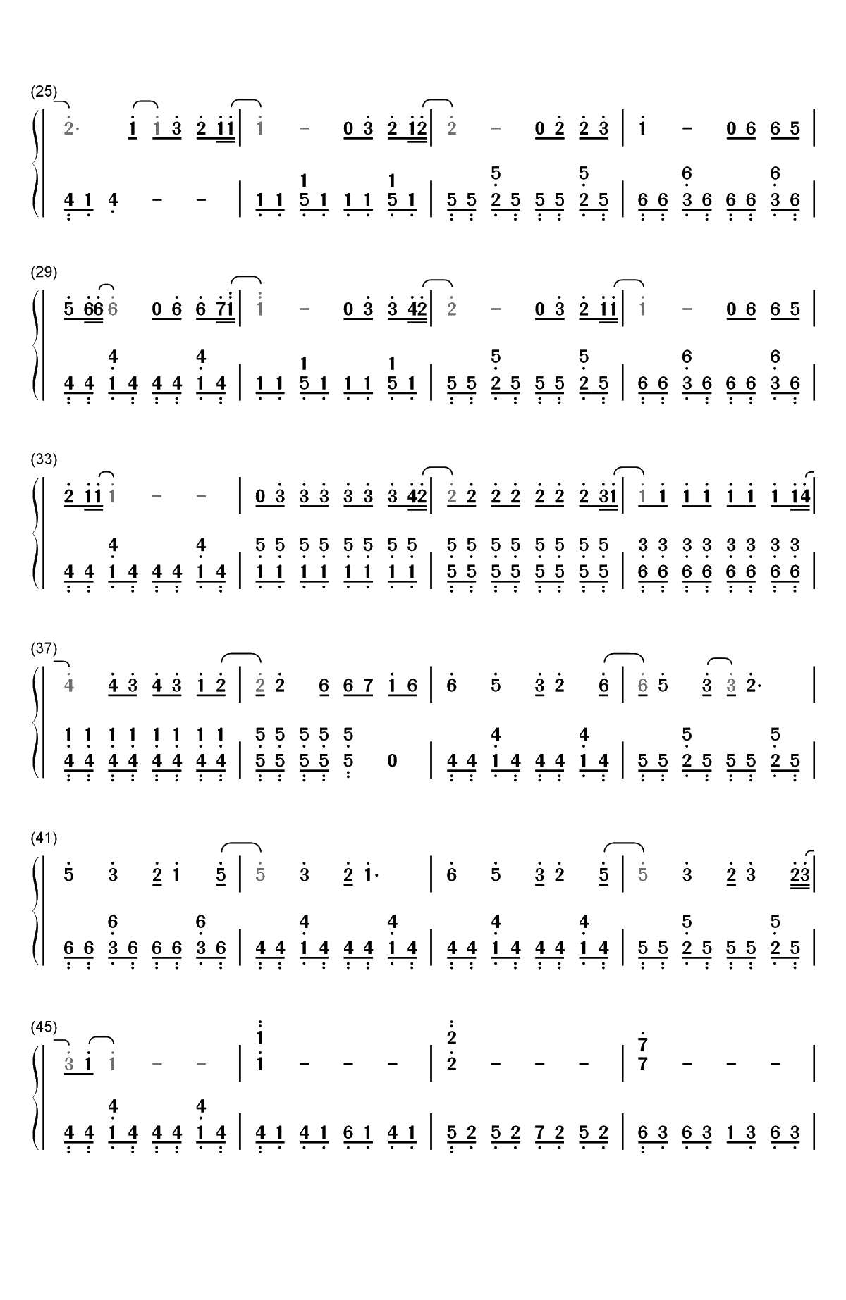 当每颗星星-一出好戏主题曲双手简谱预览2