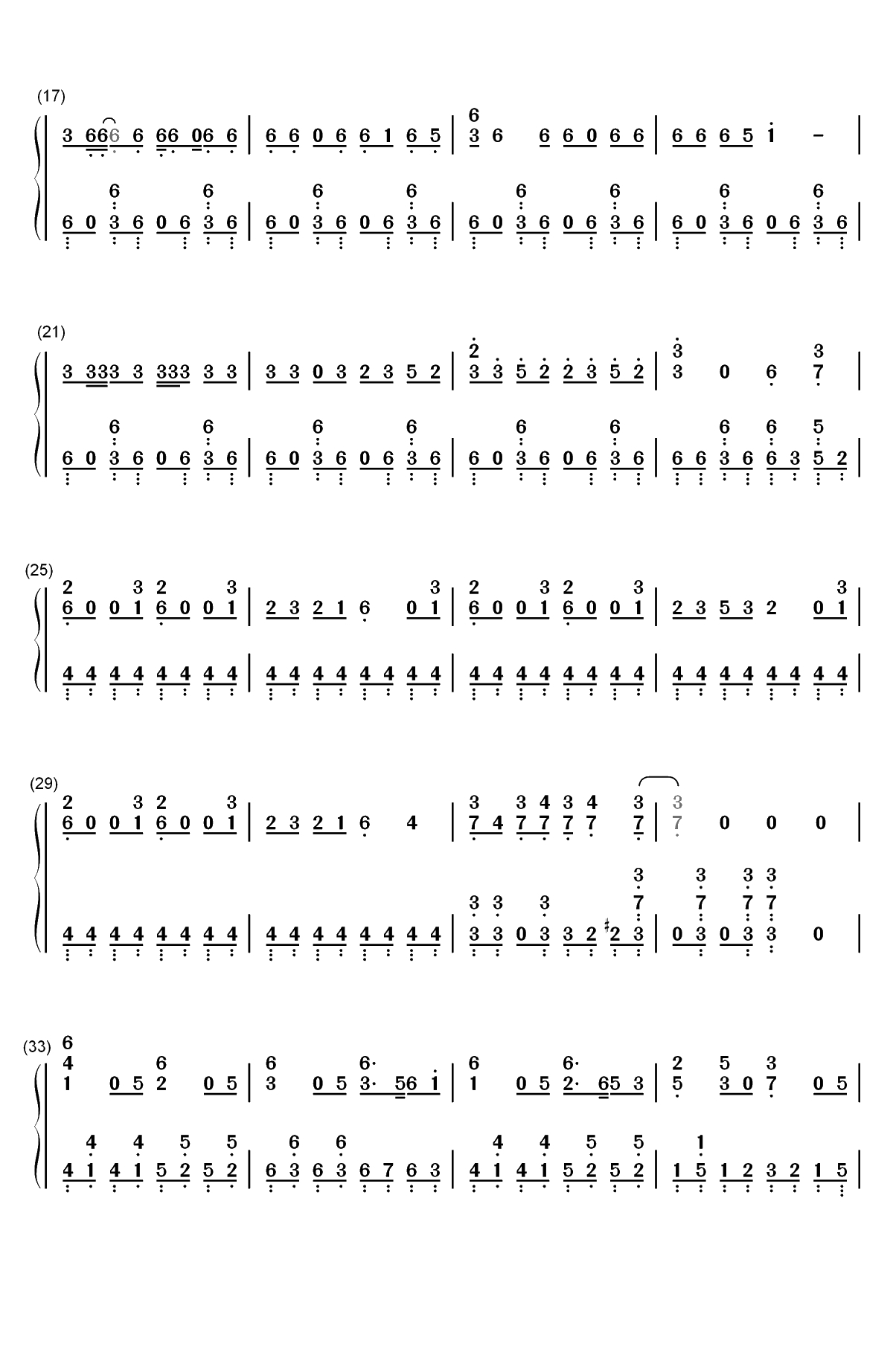 インビジブル-GUMI &镜音リン双手简谱预览2