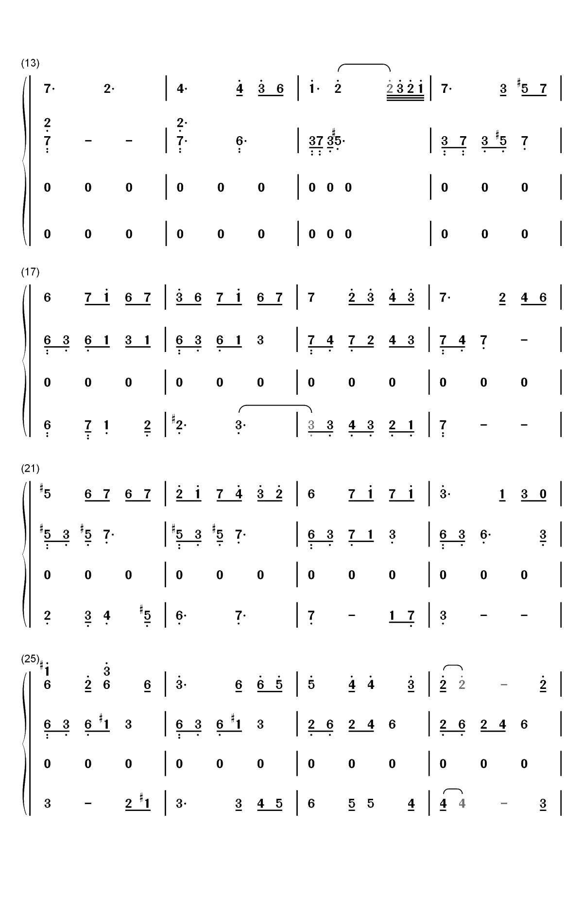 隐没的天使-夜的钢琴曲 IV双手简谱预览2