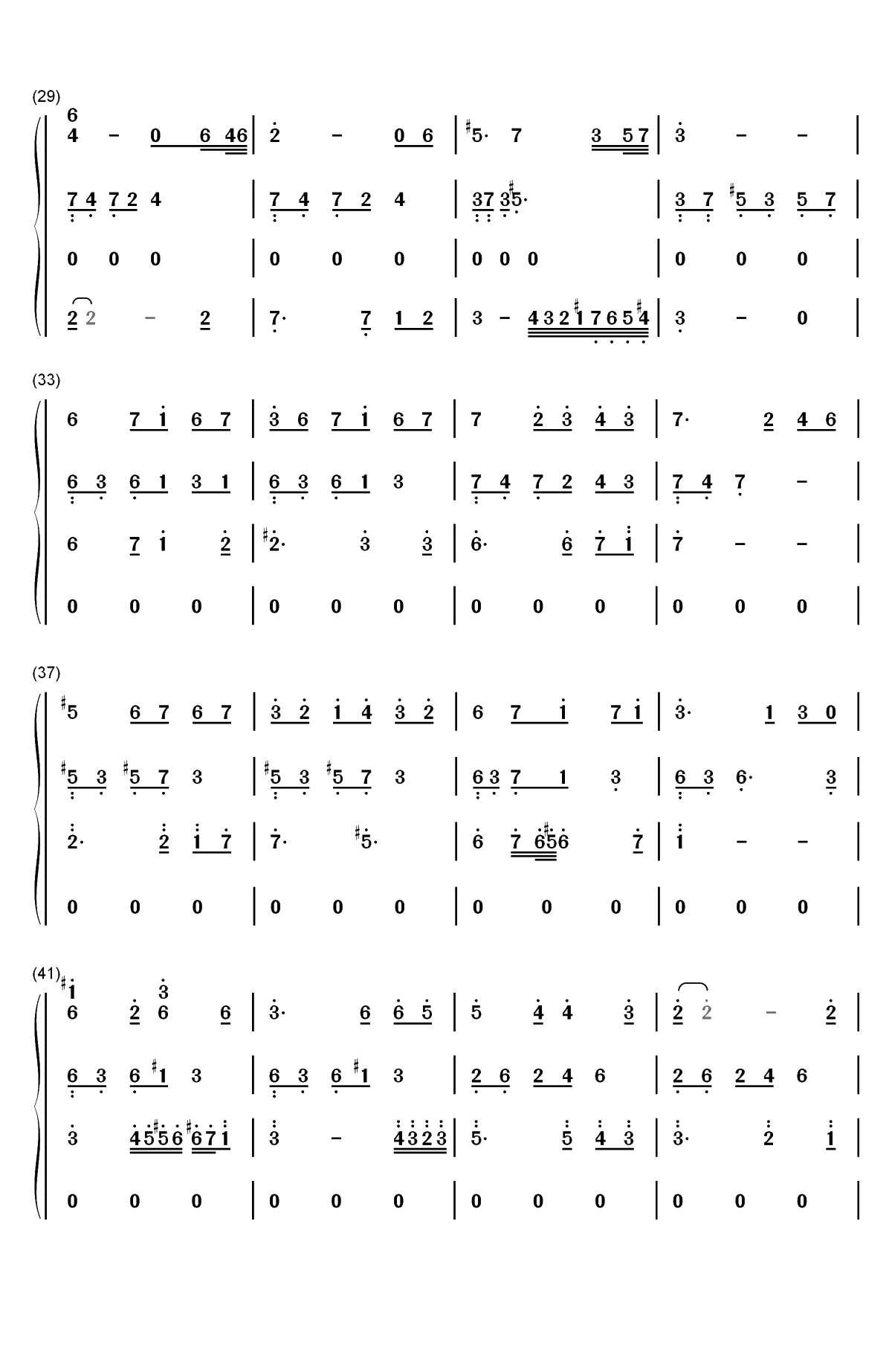 隐没的天使-夜的钢琴曲 IV双手简谱预览3