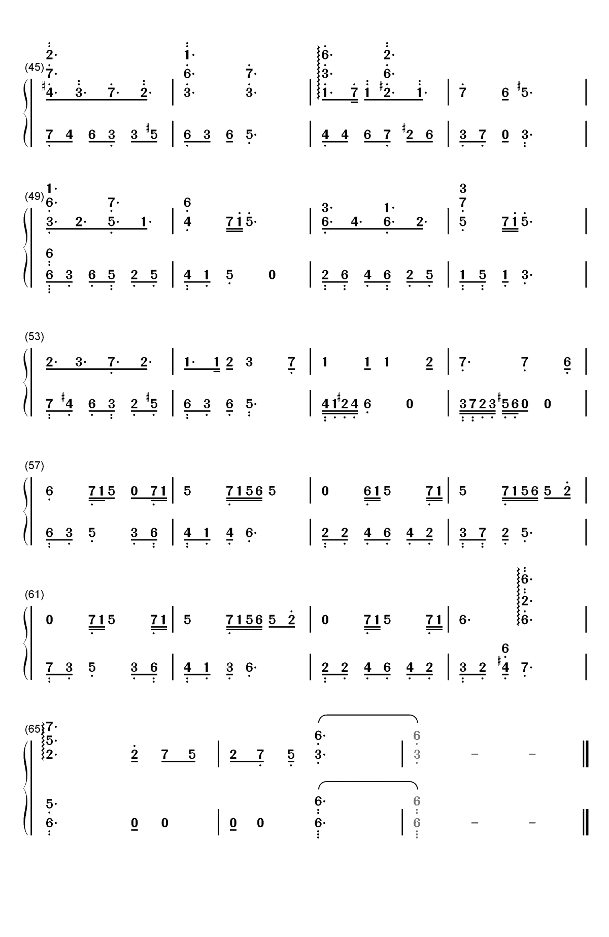 曖昧ナ希望氷雨-尼尔机械纪元OST双手简谱预览3
