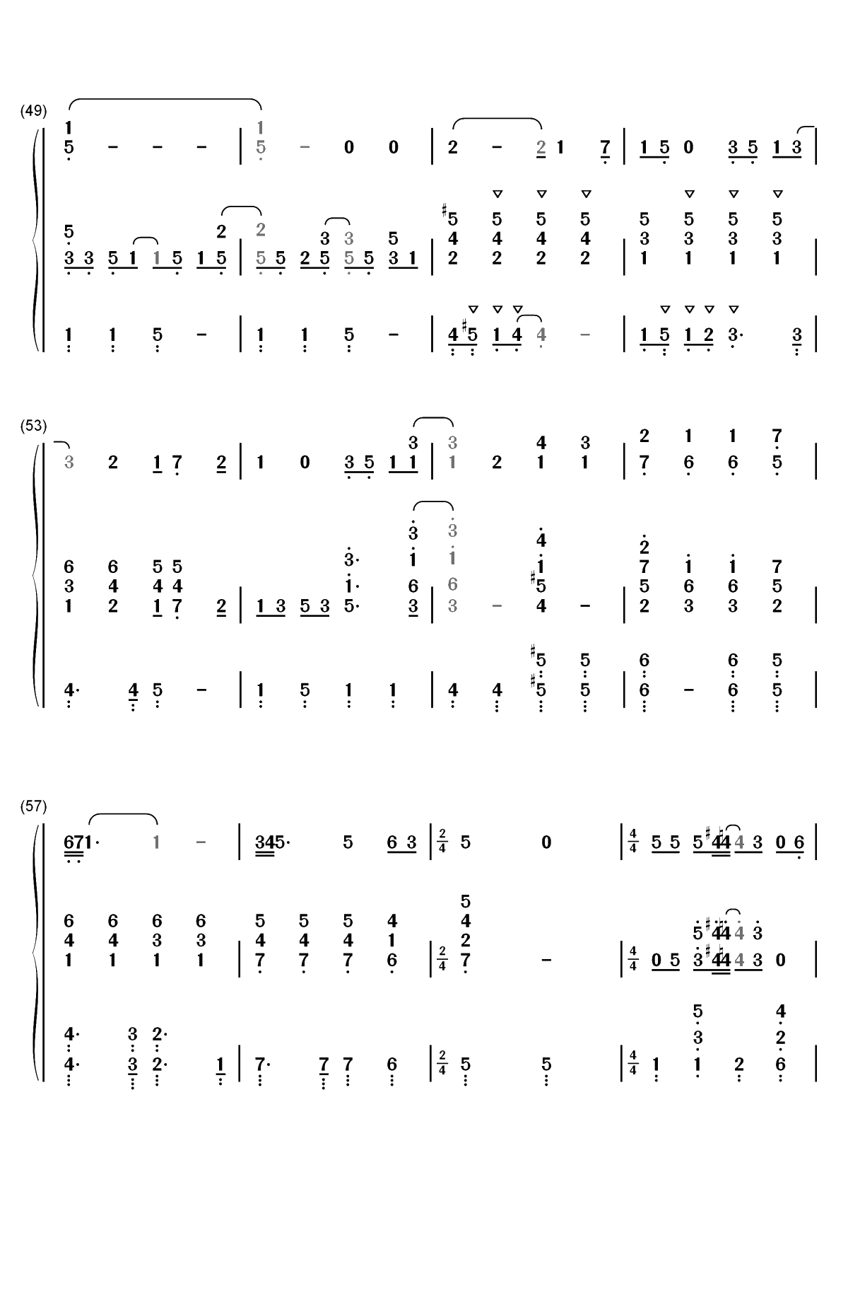 Thank You For The Music-ABBA双手简谱预览5