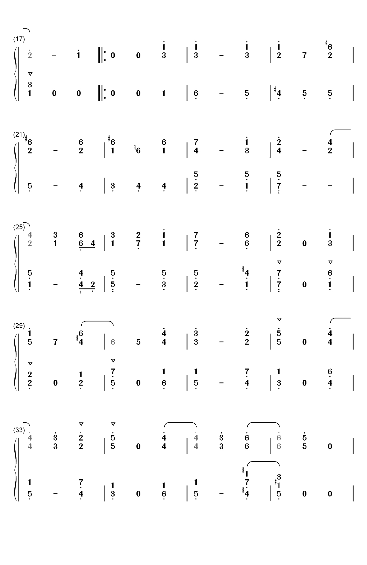 月光奏鸣曲第二乐章-贝多芬双手简谱预览2