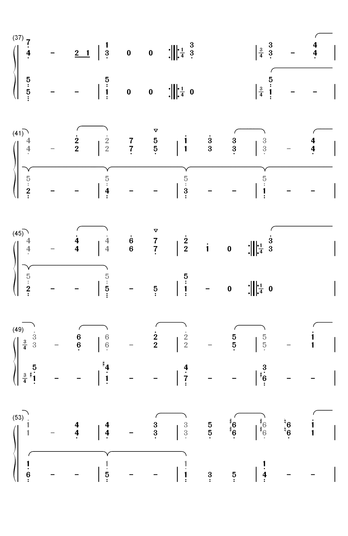 月光奏鸣曲第二乐章-贝多芬双手简谱预览3
