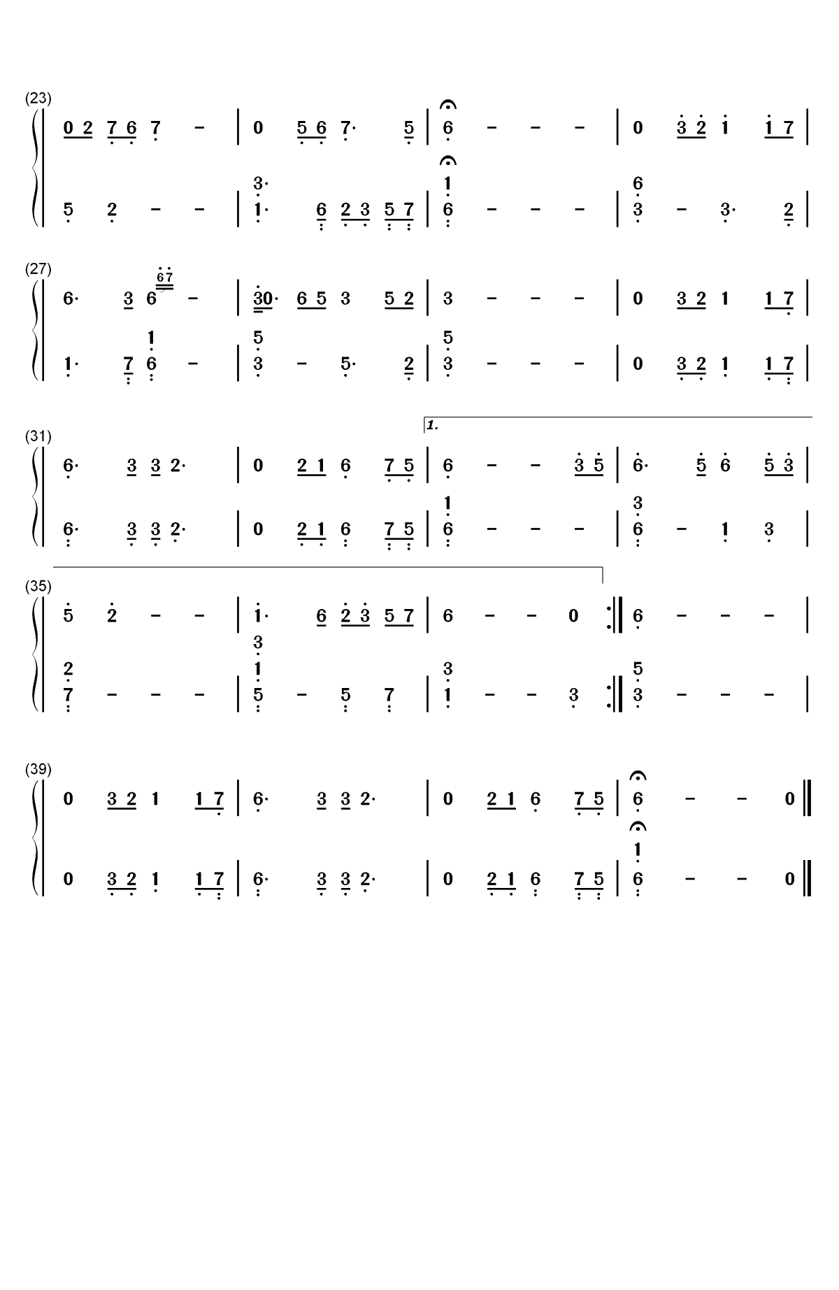 铁血丹心 简单版-《射雕英雄传》主题曲双手简谱预览2