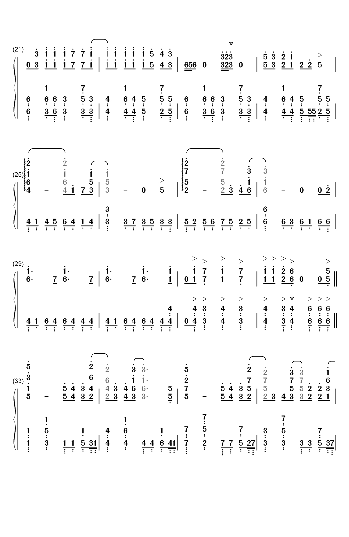 サタデーナイトクエスチョン-网络胜利组OP双手简谱预览2