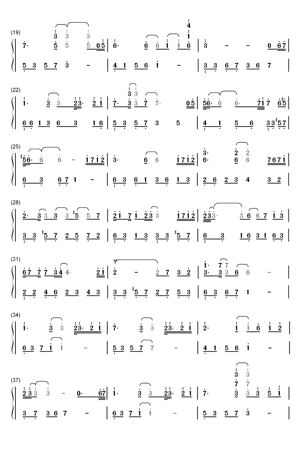 谁是谁的谁-赵海洋双手简谱预览2