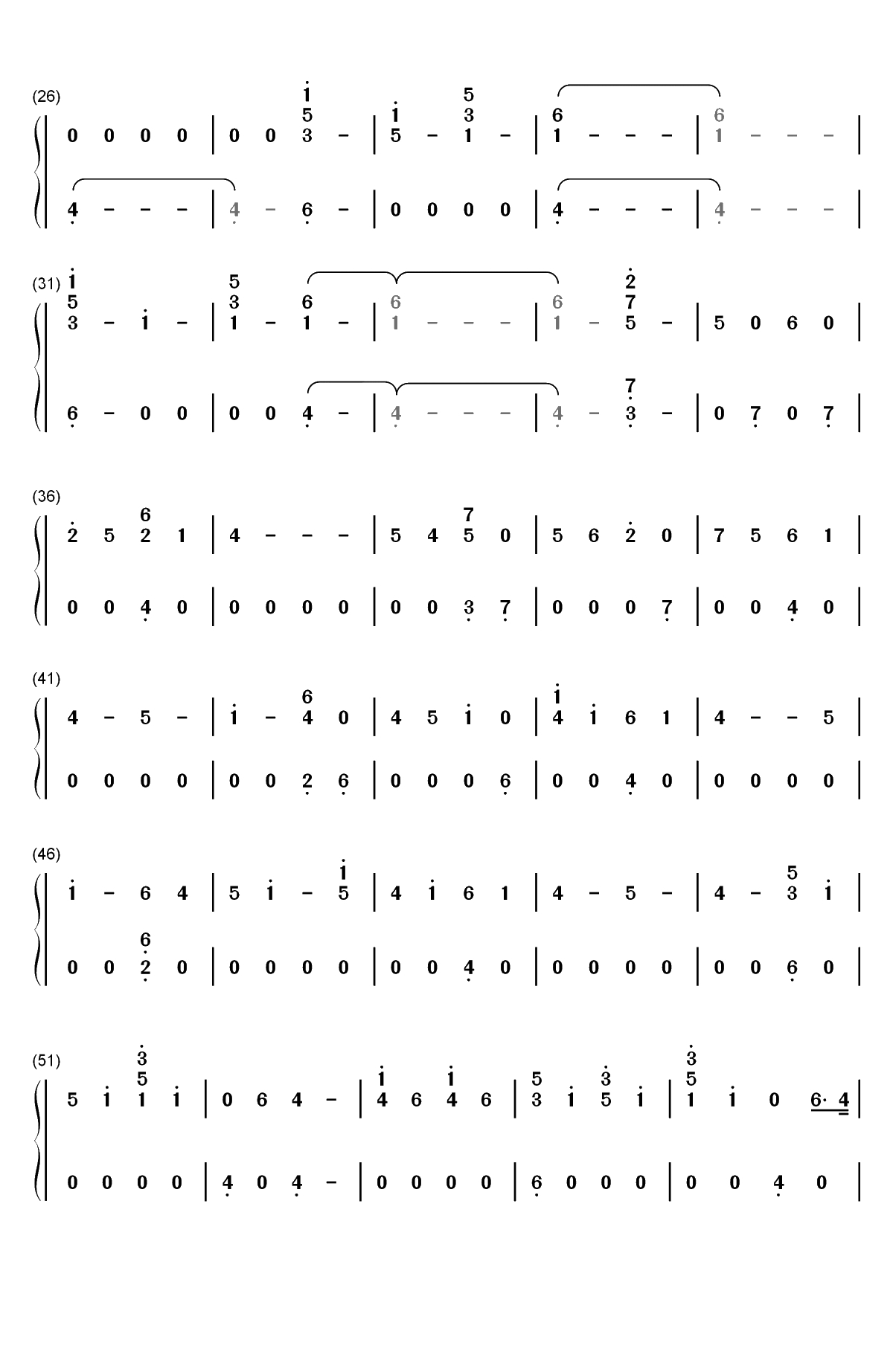 Hostage-Billie Eilish双手简谱预览2