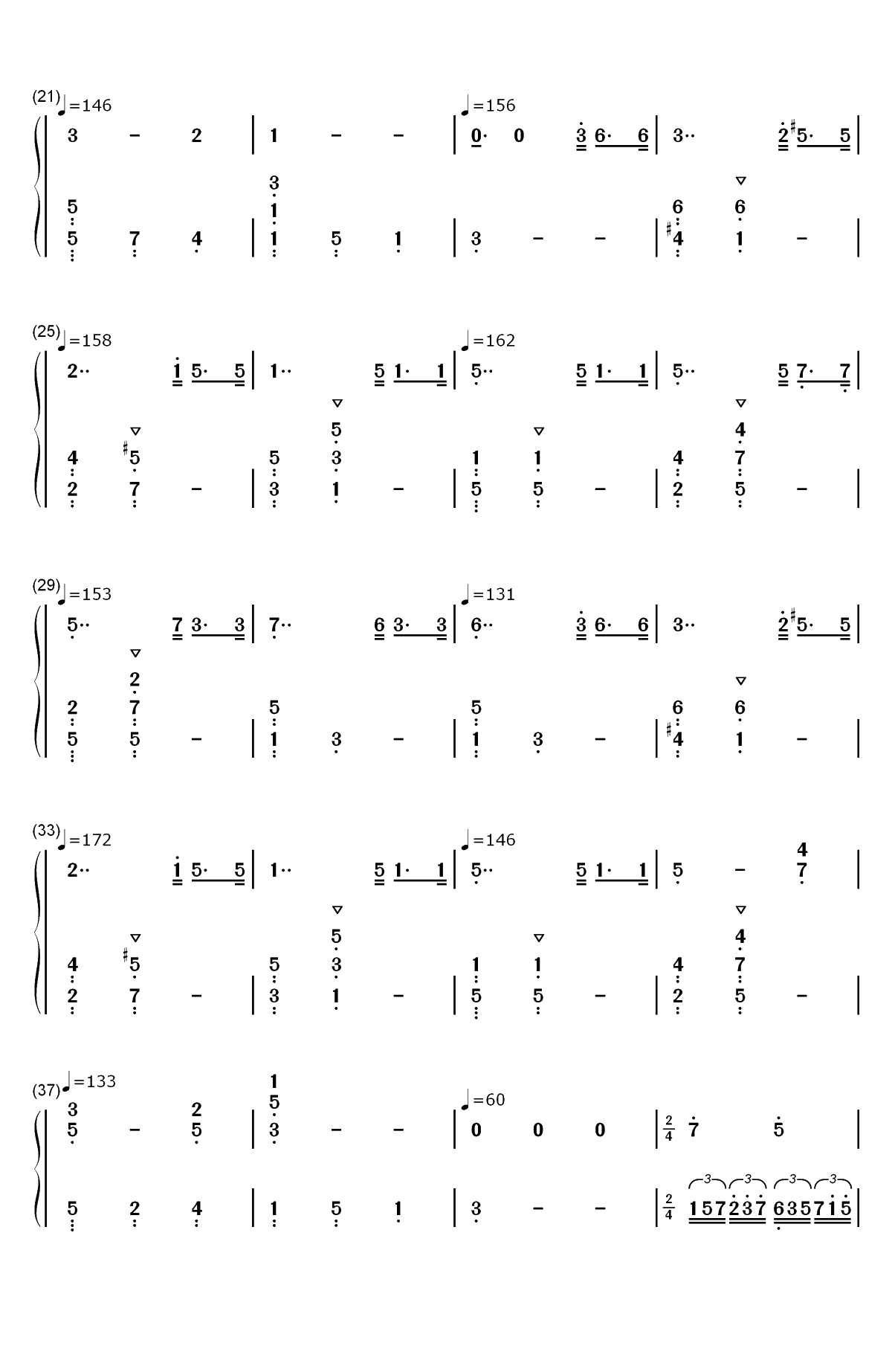 水面のワルツ-水面华尔兹双手简谱预览2
