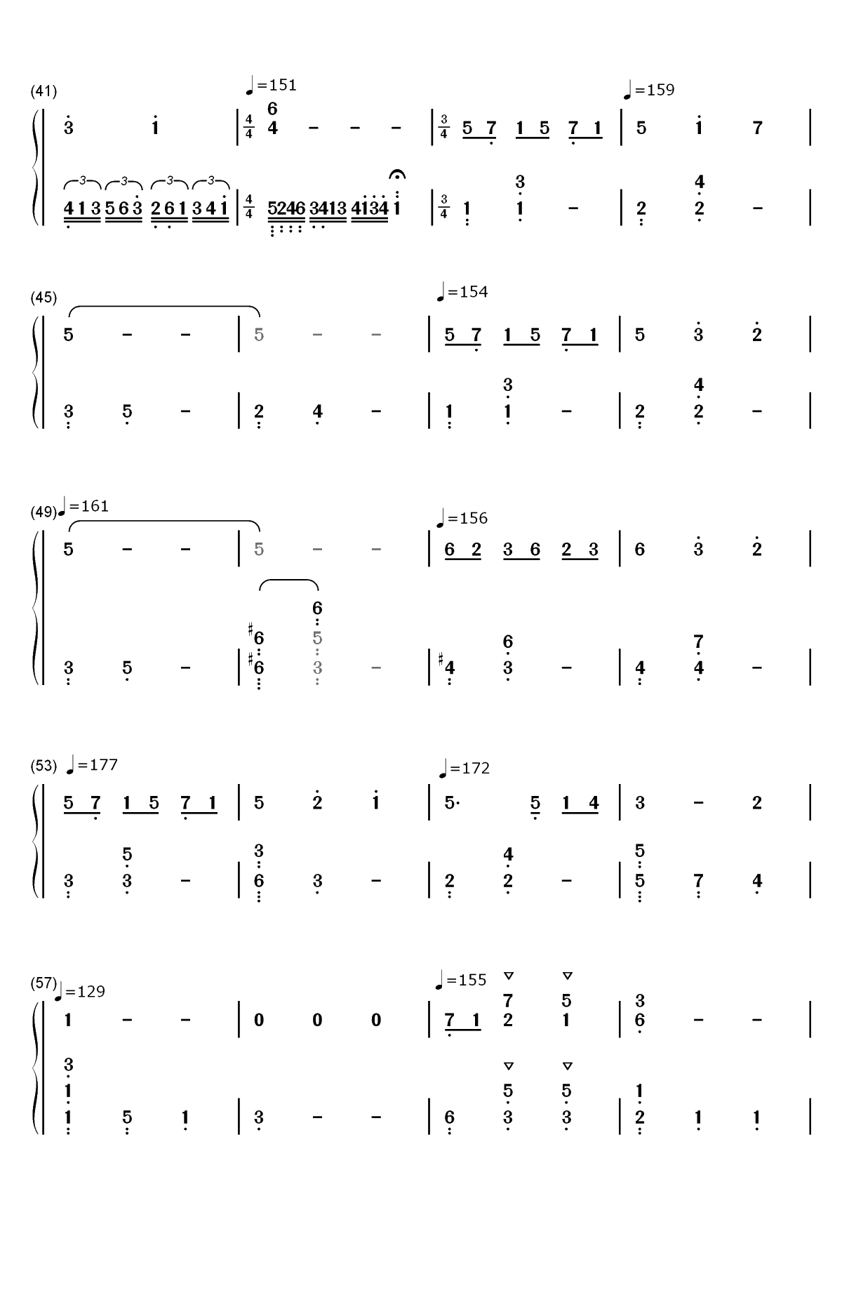 水面のワルツ-水面华尔兹双手简谱预览3