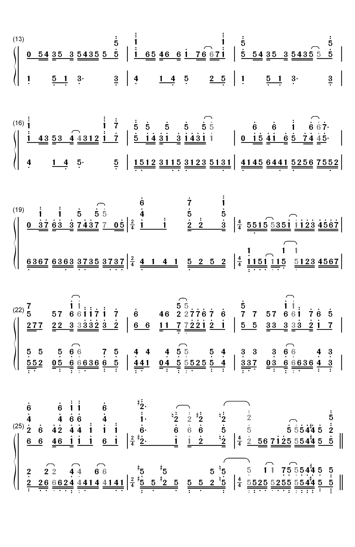 ススメ&rarr;トゥモロウ-Lovelive插曲双手简谱预览2