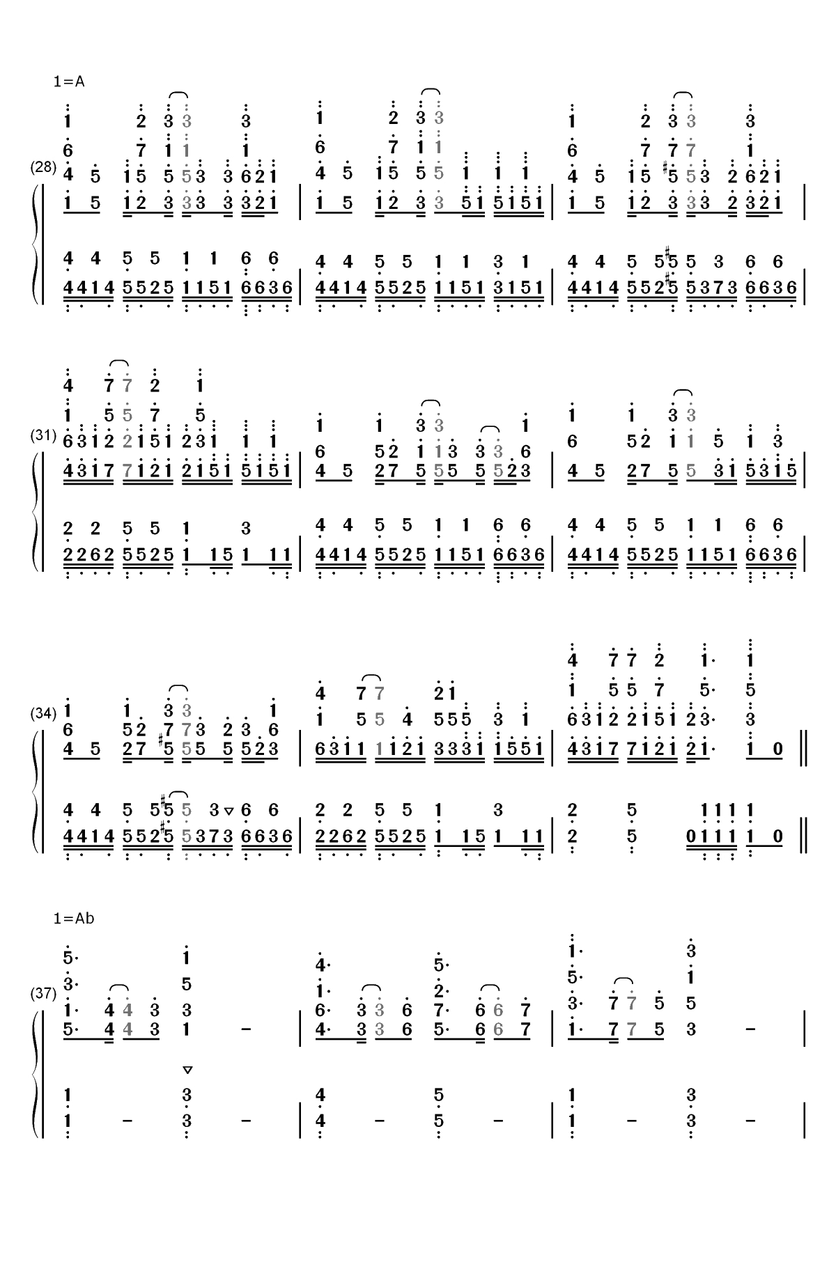 ススメ&rarr;トゥモロウ-Lovelive插曲双手简谱预览3