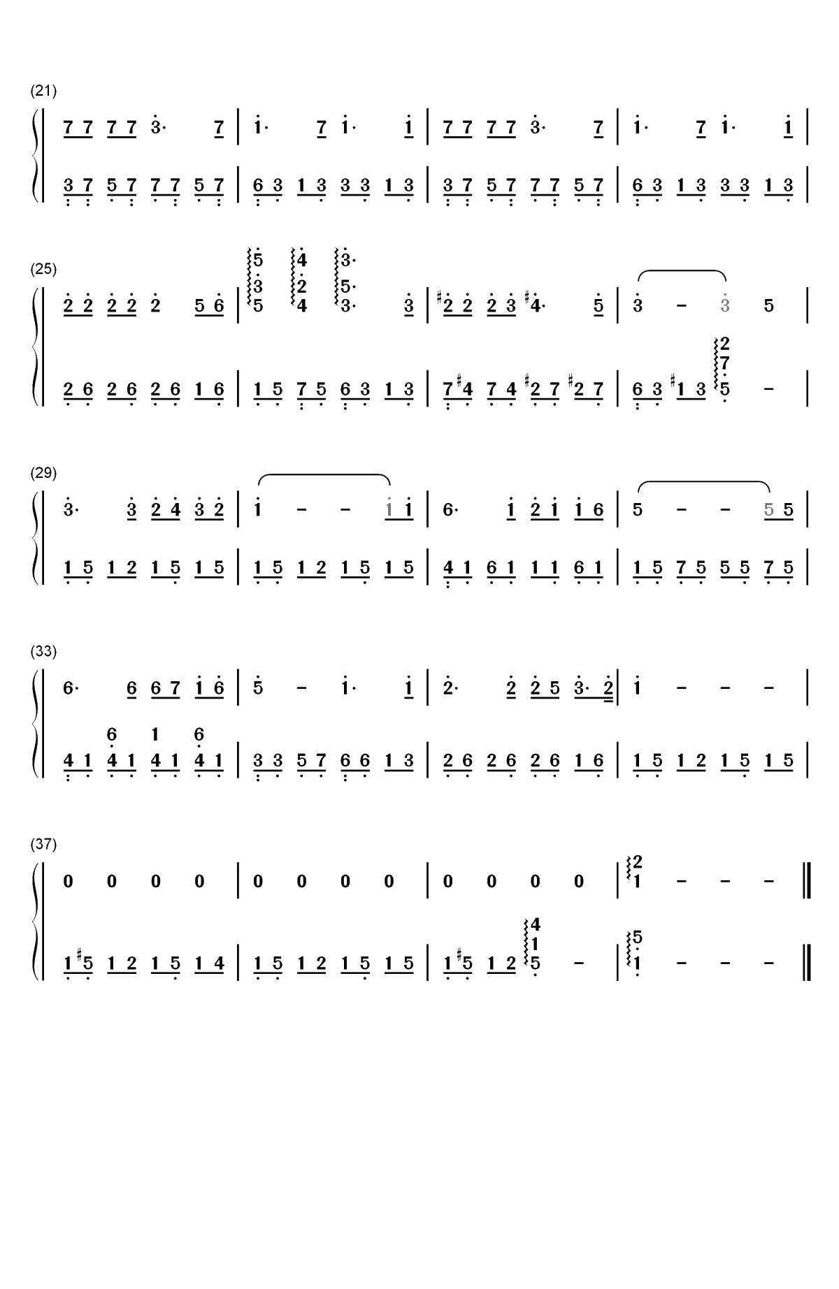 雪花的快乐-雅尼双手简谱预览2