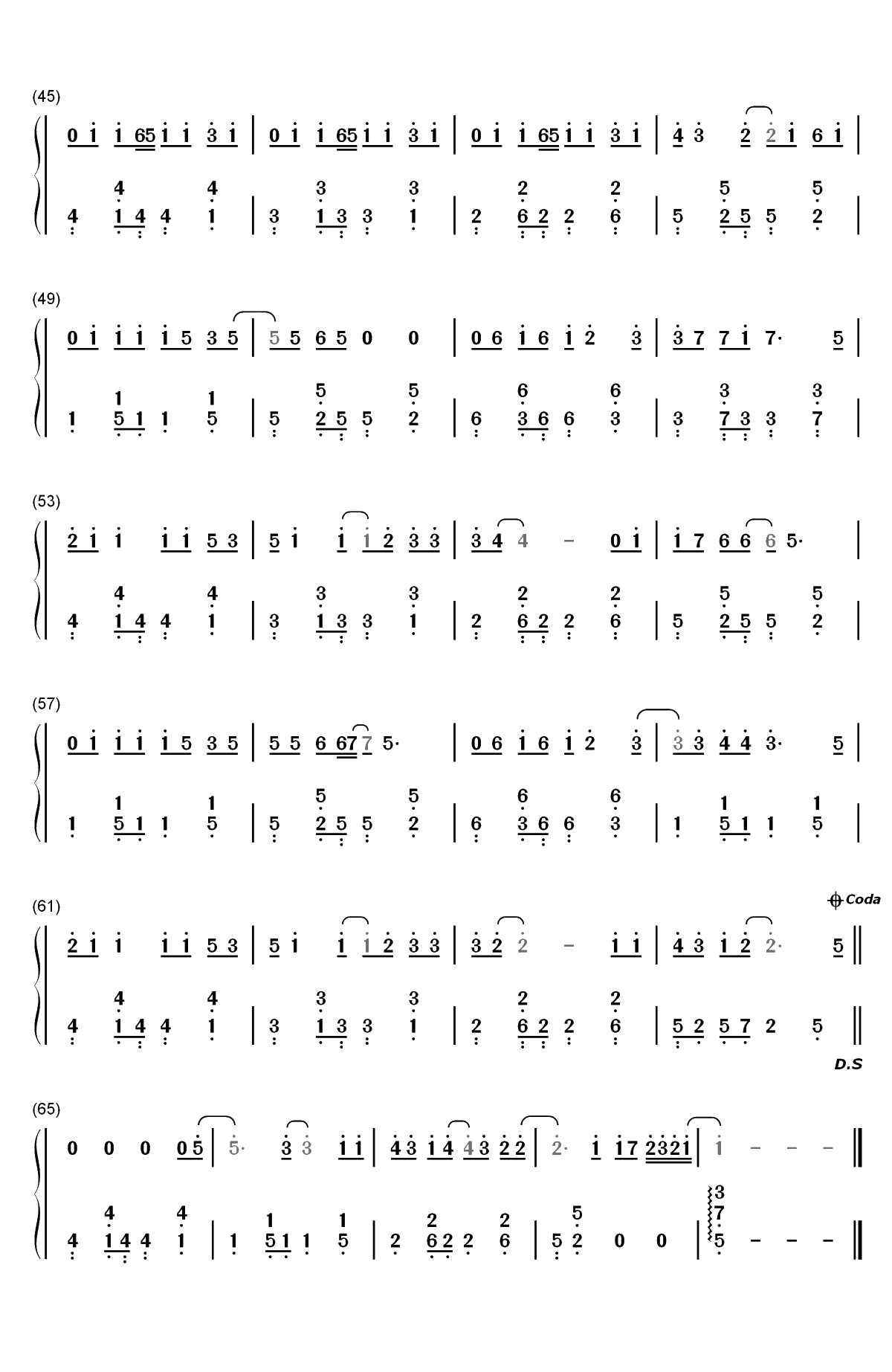 一起老去-闺蜜2主题曲双手简谱预览3