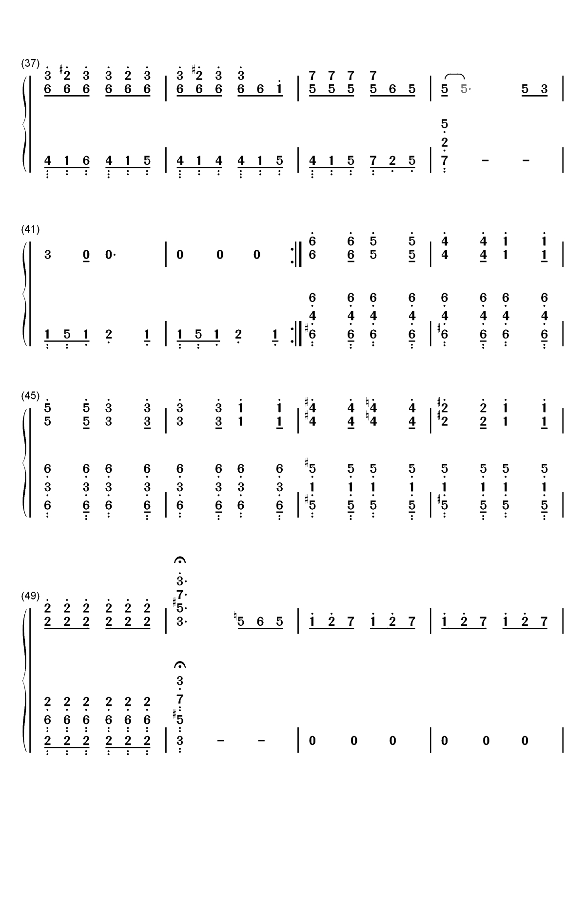 小半-华丽版双手简谱预览3