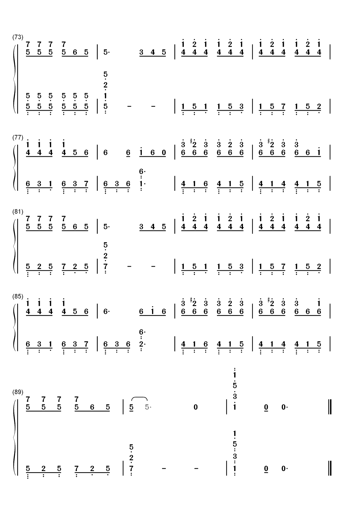 小半-华丽版双手简谱预览5