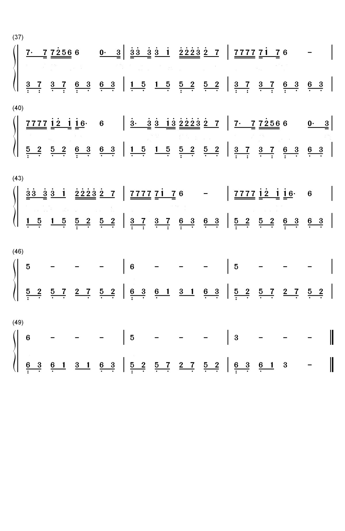 阿果吉曲-彝族民歌双手简谱预览3