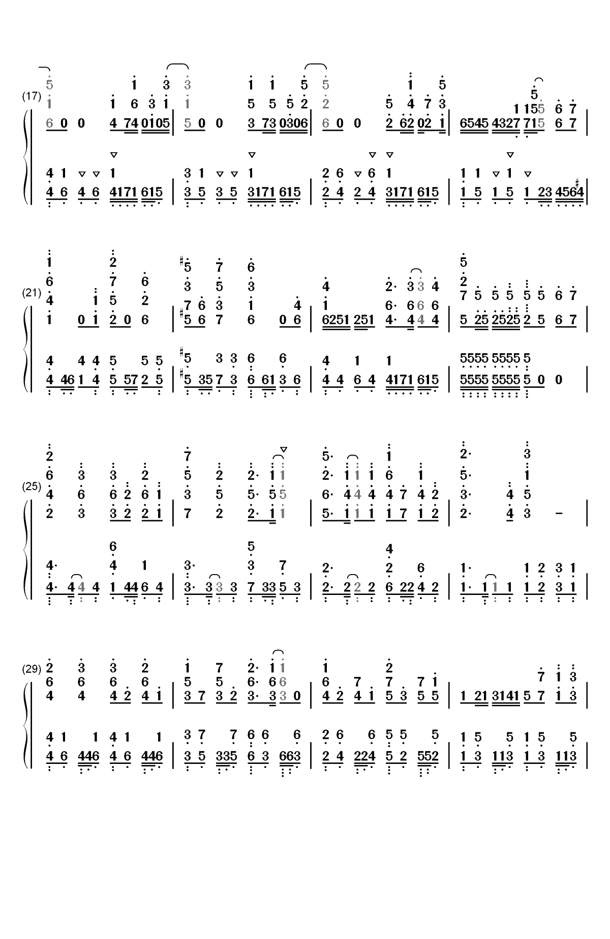ハイステッパー-轻羽飞扬ED双手简谱预览2