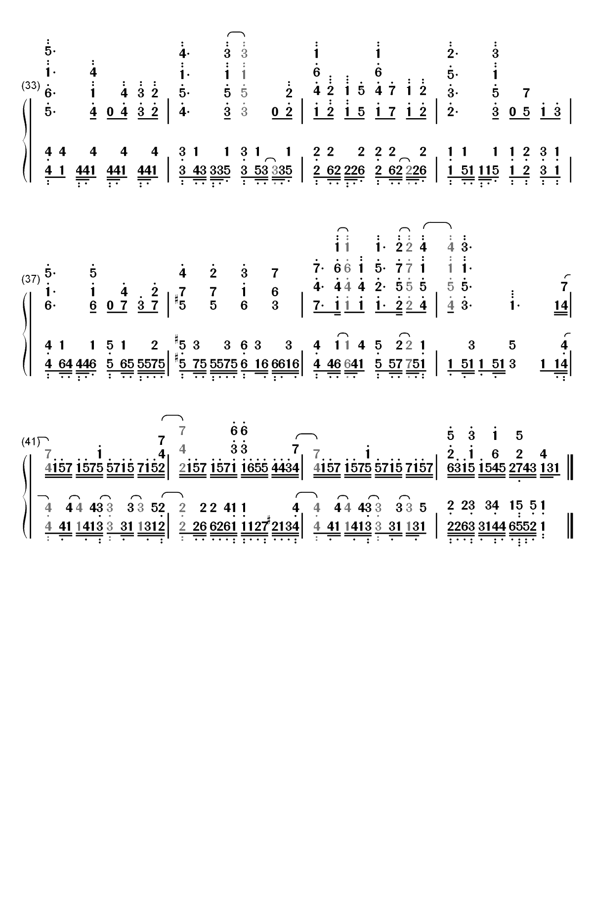 ハイステッパー-轻羽飞扬ED双手简谱预览3