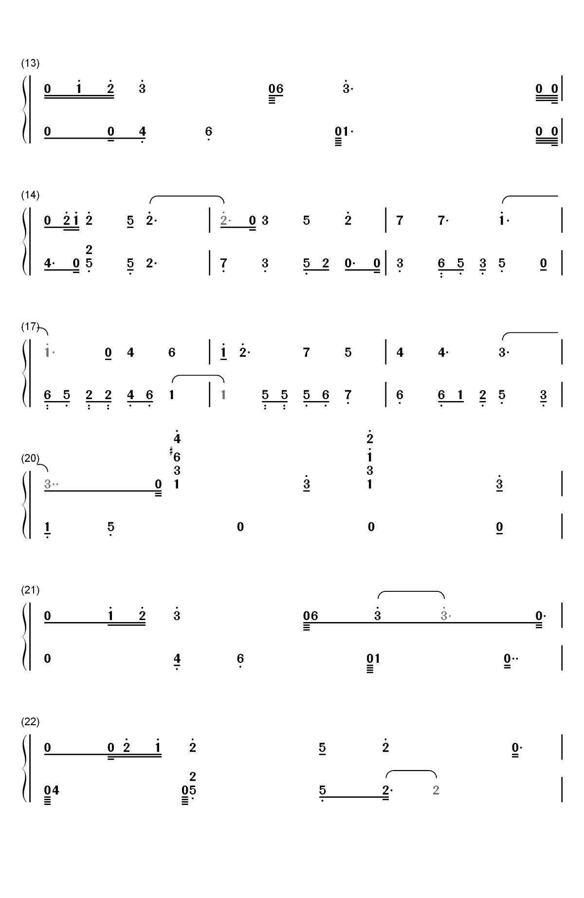 棋逢对手-恋与制作人BGM双手简谱预览2