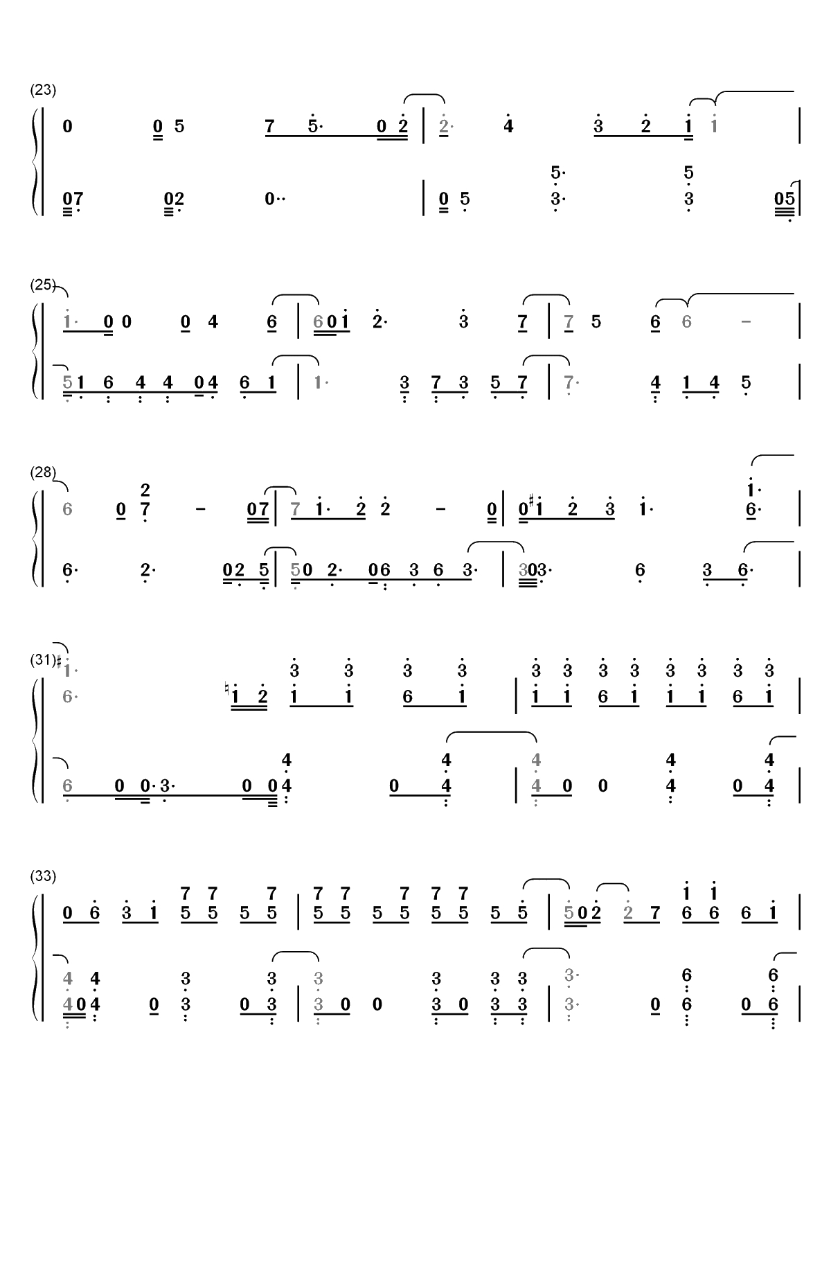 棋逢对手-恋与制作人BGM双手简谱预览3