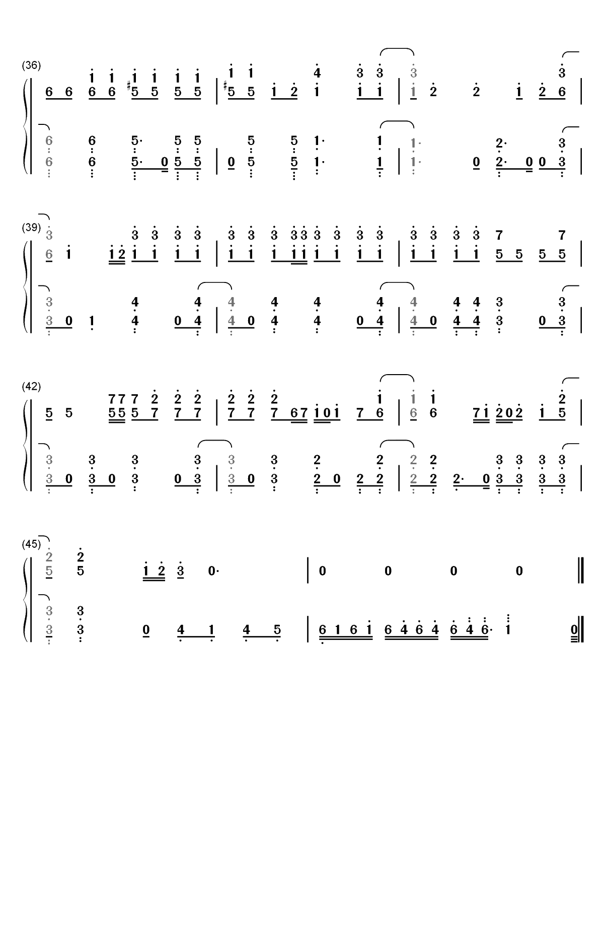 棋逢对手-恋与制作人BGM双手简谱预览4