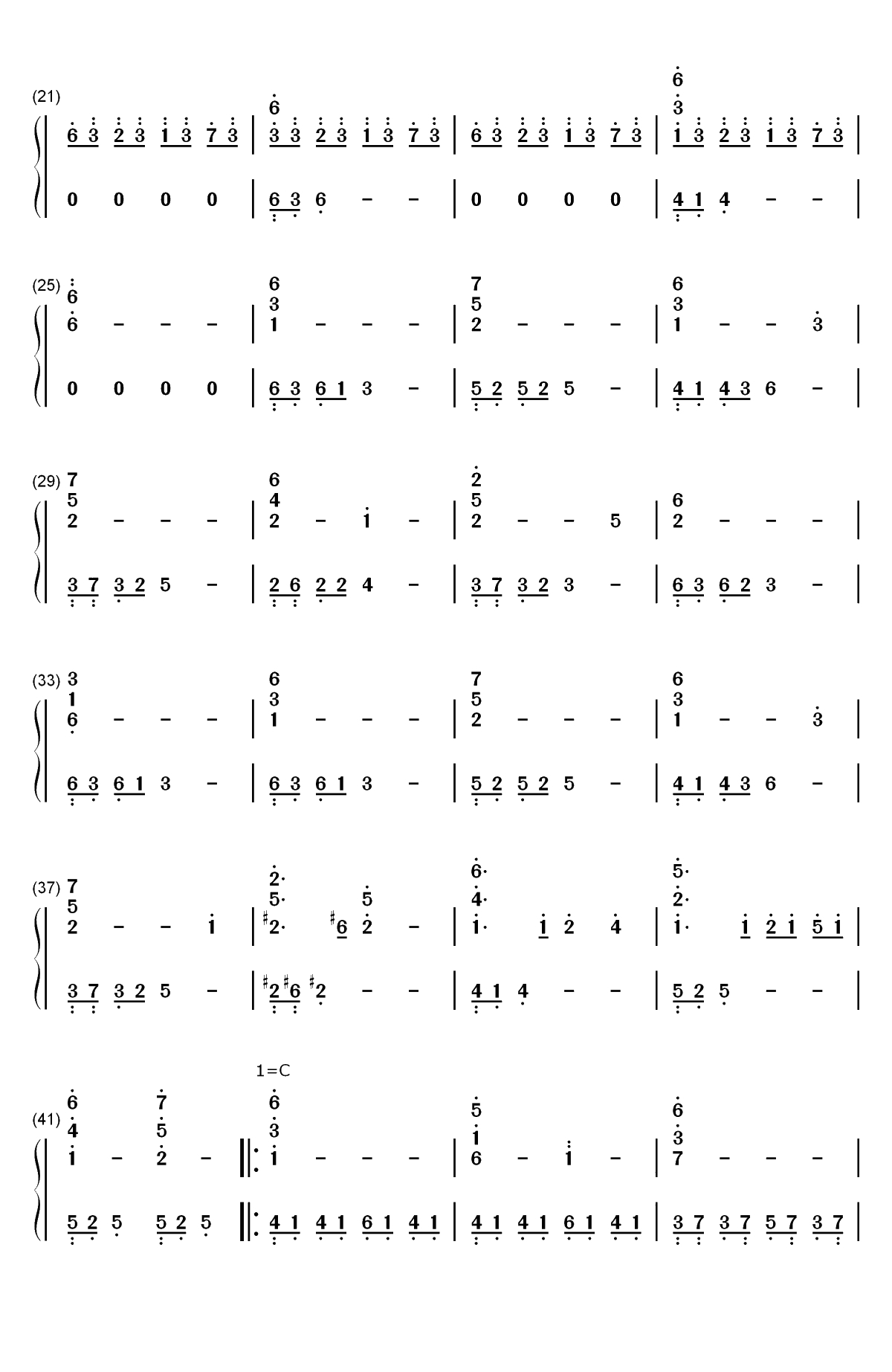 渡る者の途絶えた桥-东方地灵殿二面道中曲双手简谱预览2