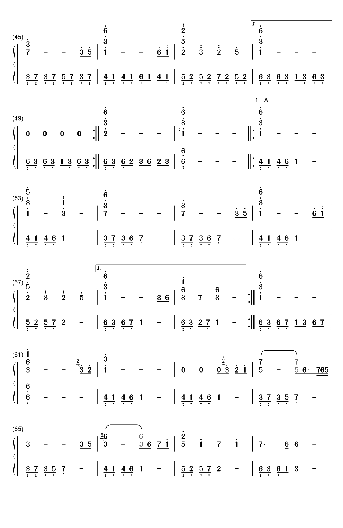 渡る者の途絶えた桥-东方地灵殿二面道中曲双手简谱预览3