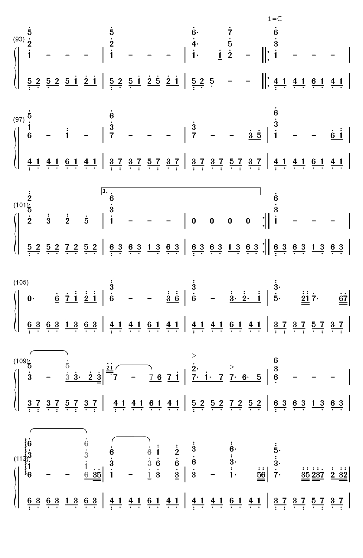 渡る者の途絶えた桥-东方地灵殿二面道中曲双手简谱预览5