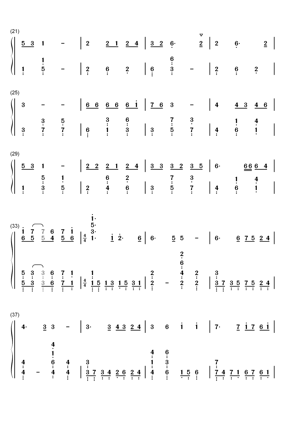 暁の鎮魂歌-进击的巨人第三季ED双手简谱预览2