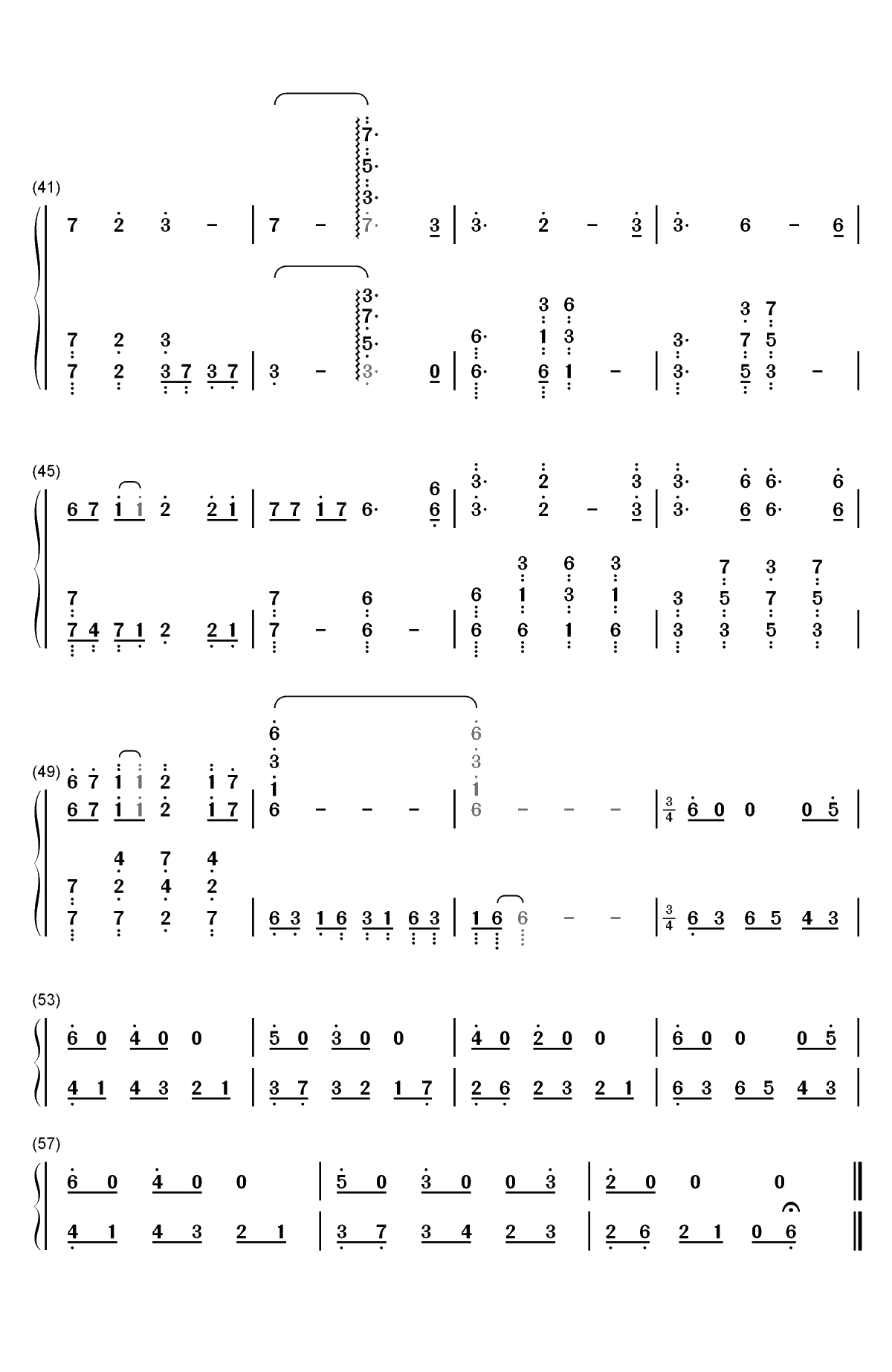 暁の鎮魂歌-进击的巨人第三季ED双手简谱预览3