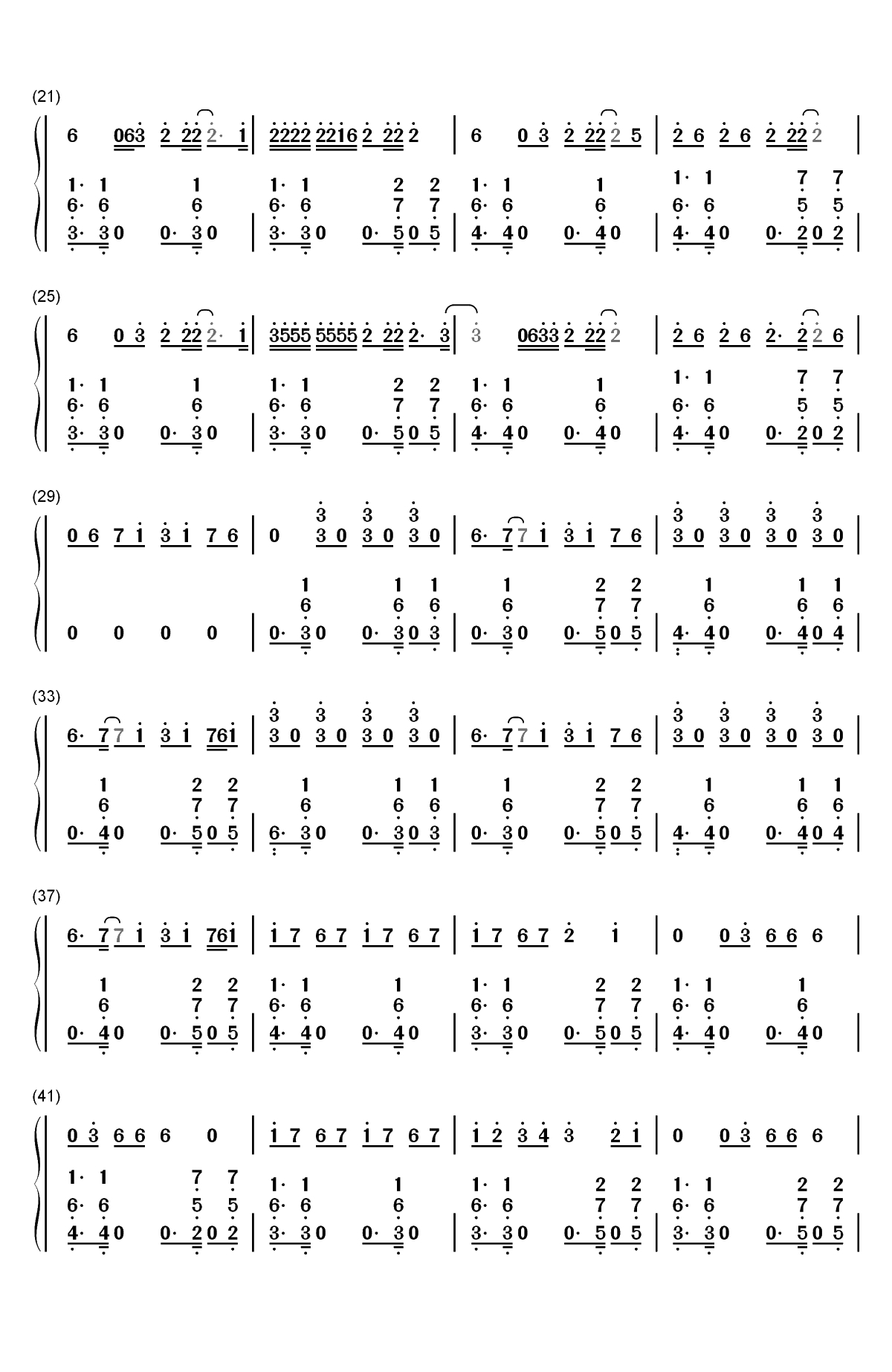 New Rules-Dua Lipa双手简谱预览2