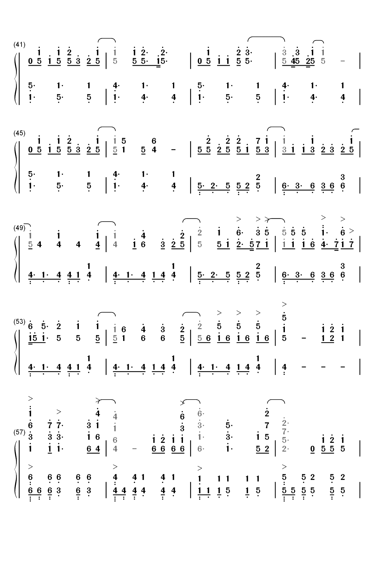 Rewrite The Stars-马戏之王OST双手简谱预览3