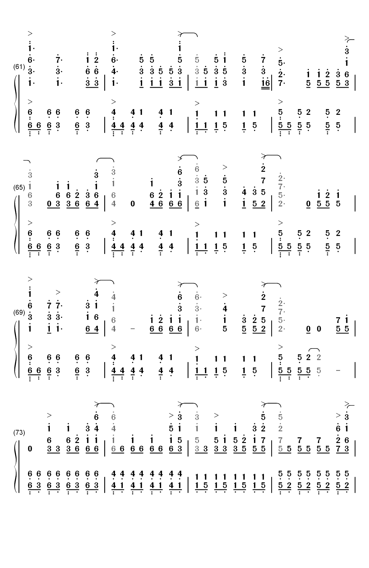 Rewrite The Stars-马戏之王OST双手简谱预览4