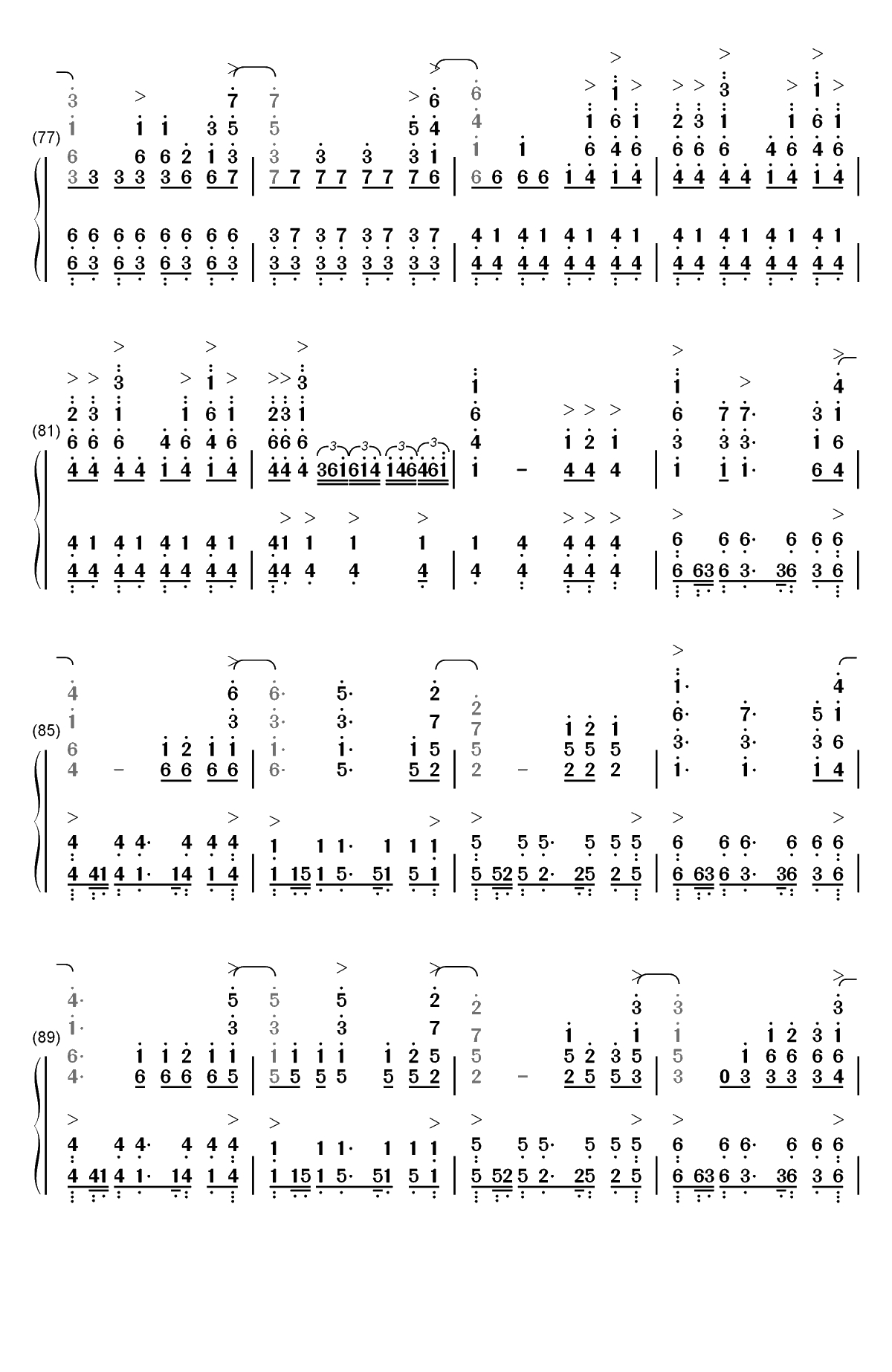 Rewrite The Stars-马戏之王OST双手简谱预览5