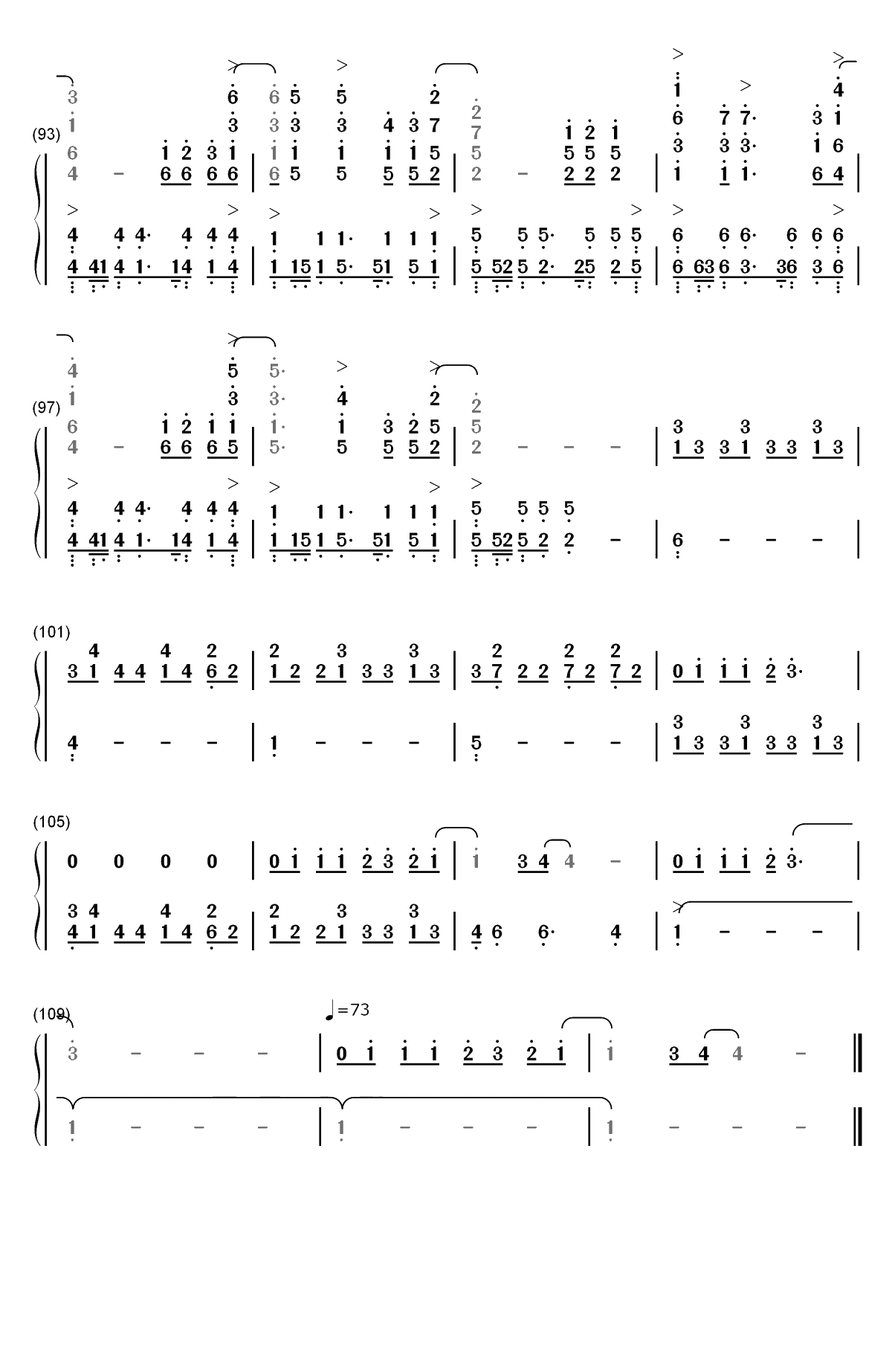 Rewrite The Stars-马戏之王OST双手简谱预览6