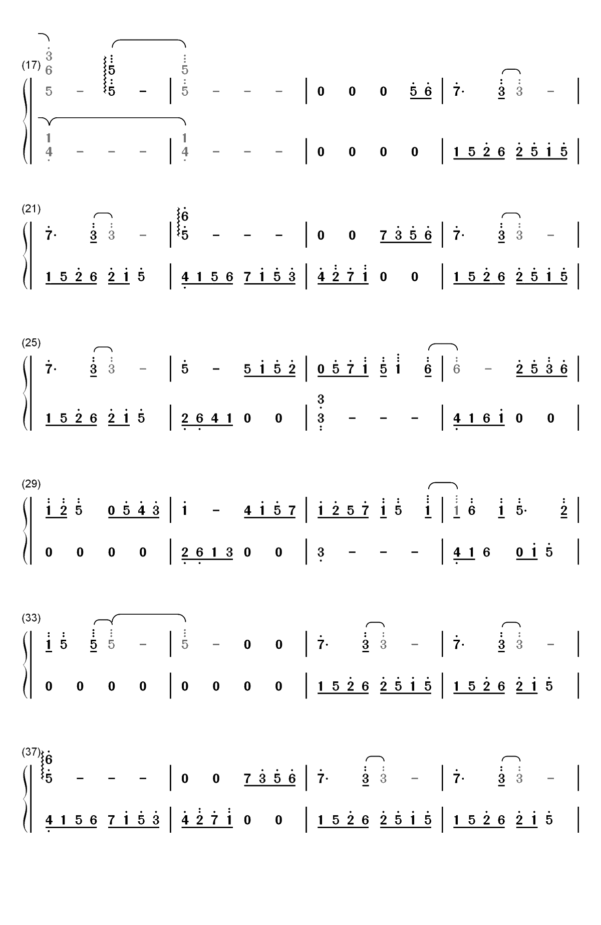 七彩-林海双手简谱预览2