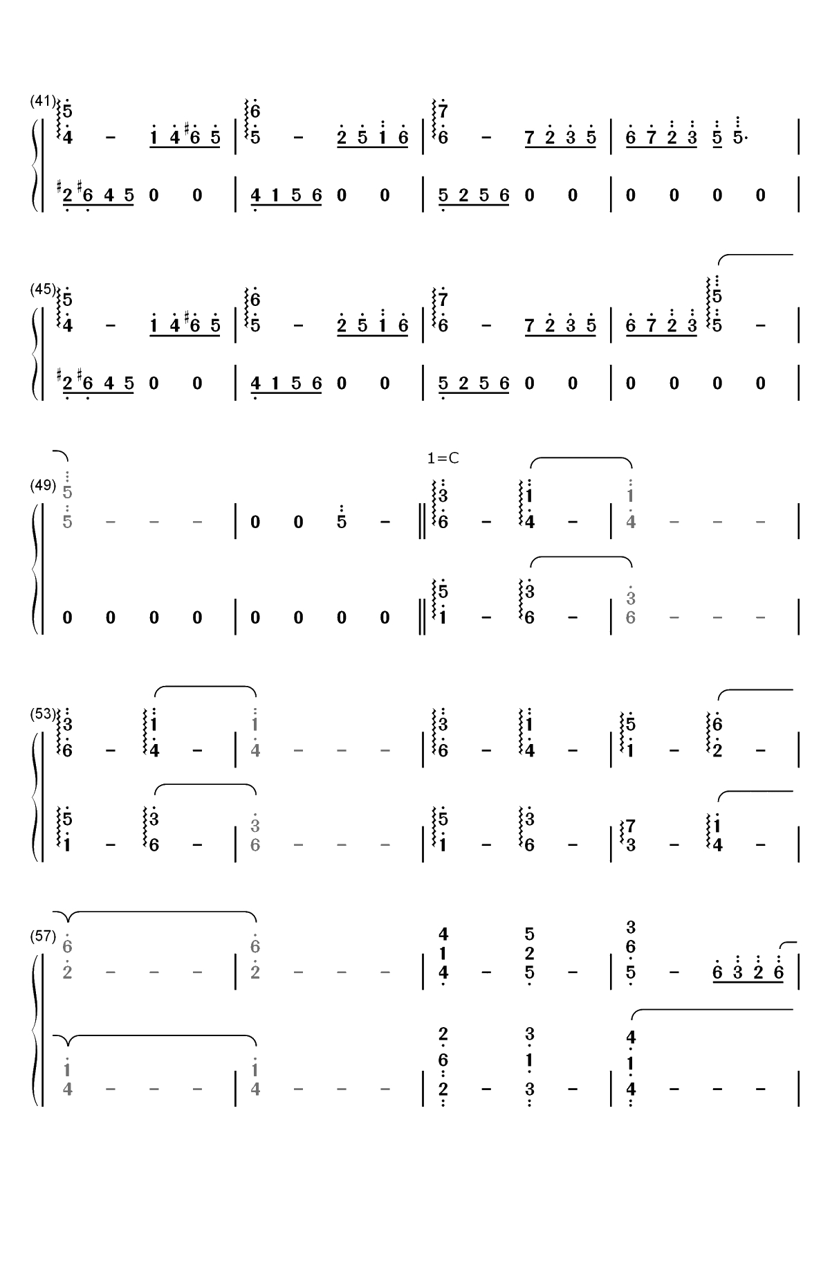七彩-林海双手简谱预览3