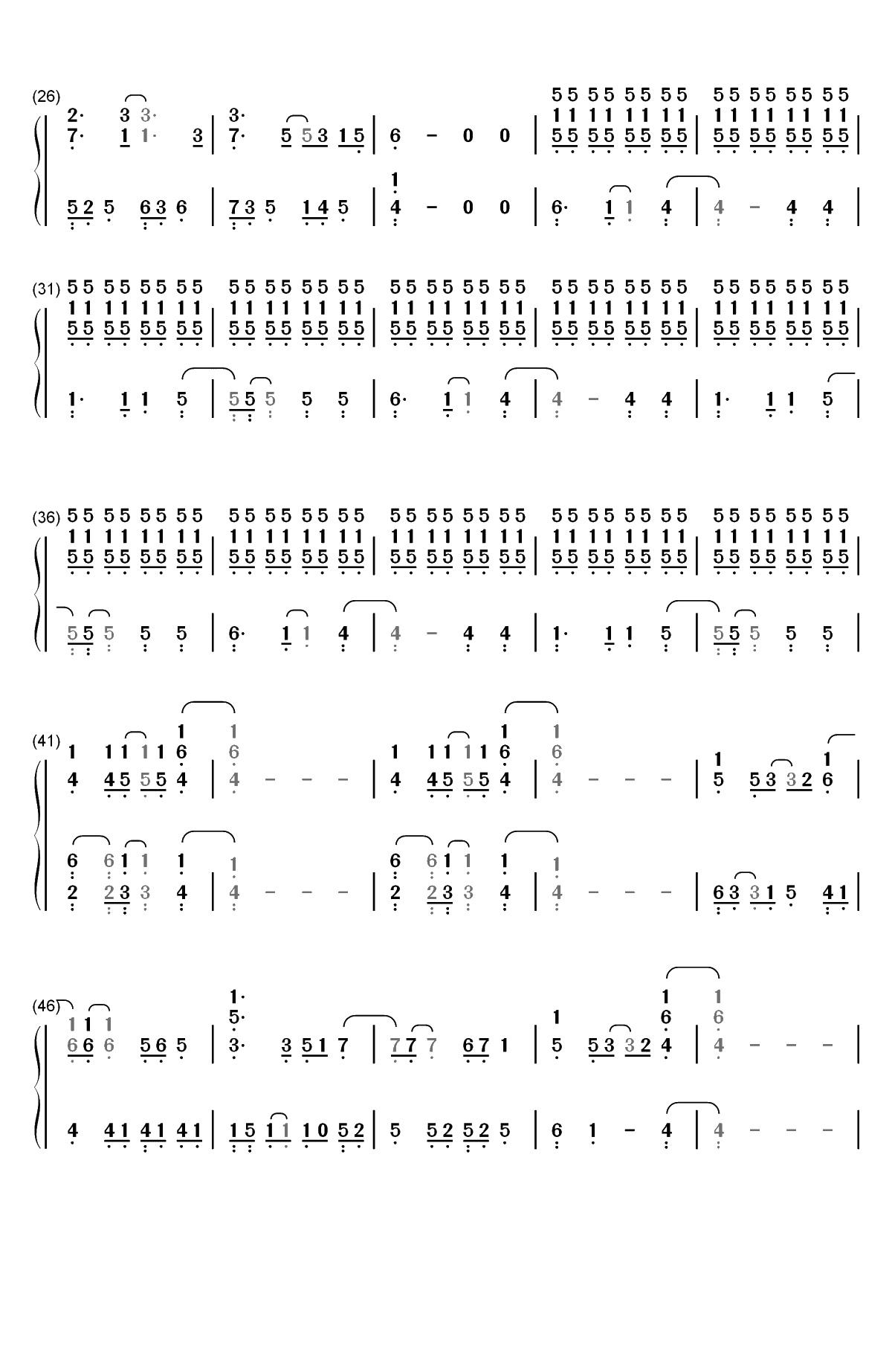 Dying in LA-Panic at the Disco双手简谱预览2