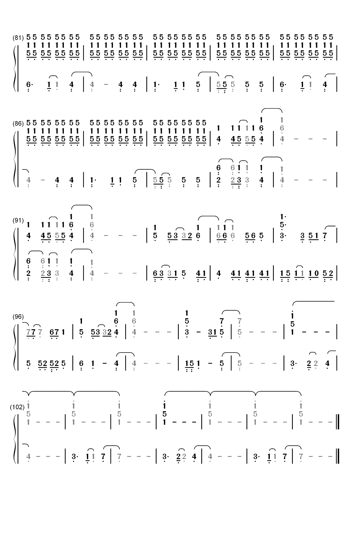 Dying in LA-Panic at the Disco双手简谱预览4