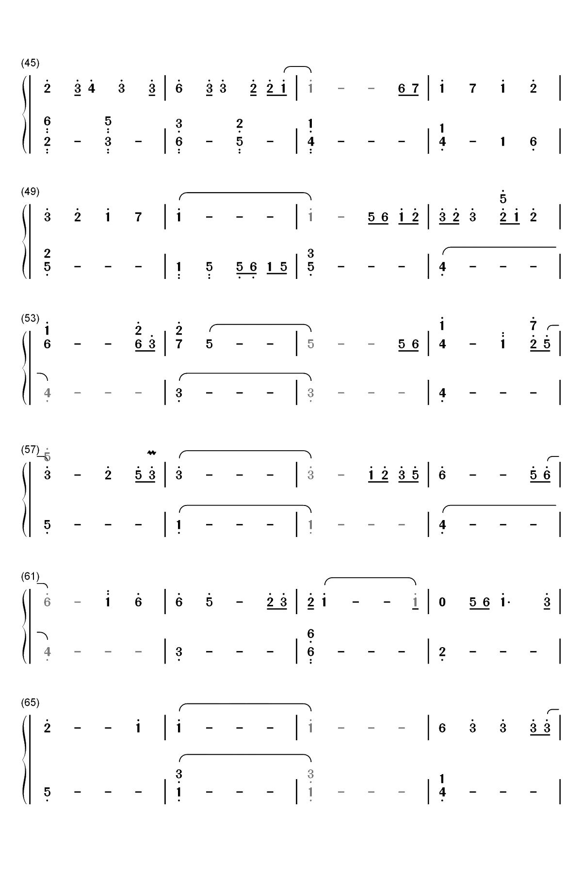 彗星的眼泪-幸福的眼泪片尾曲双手简谱预览3