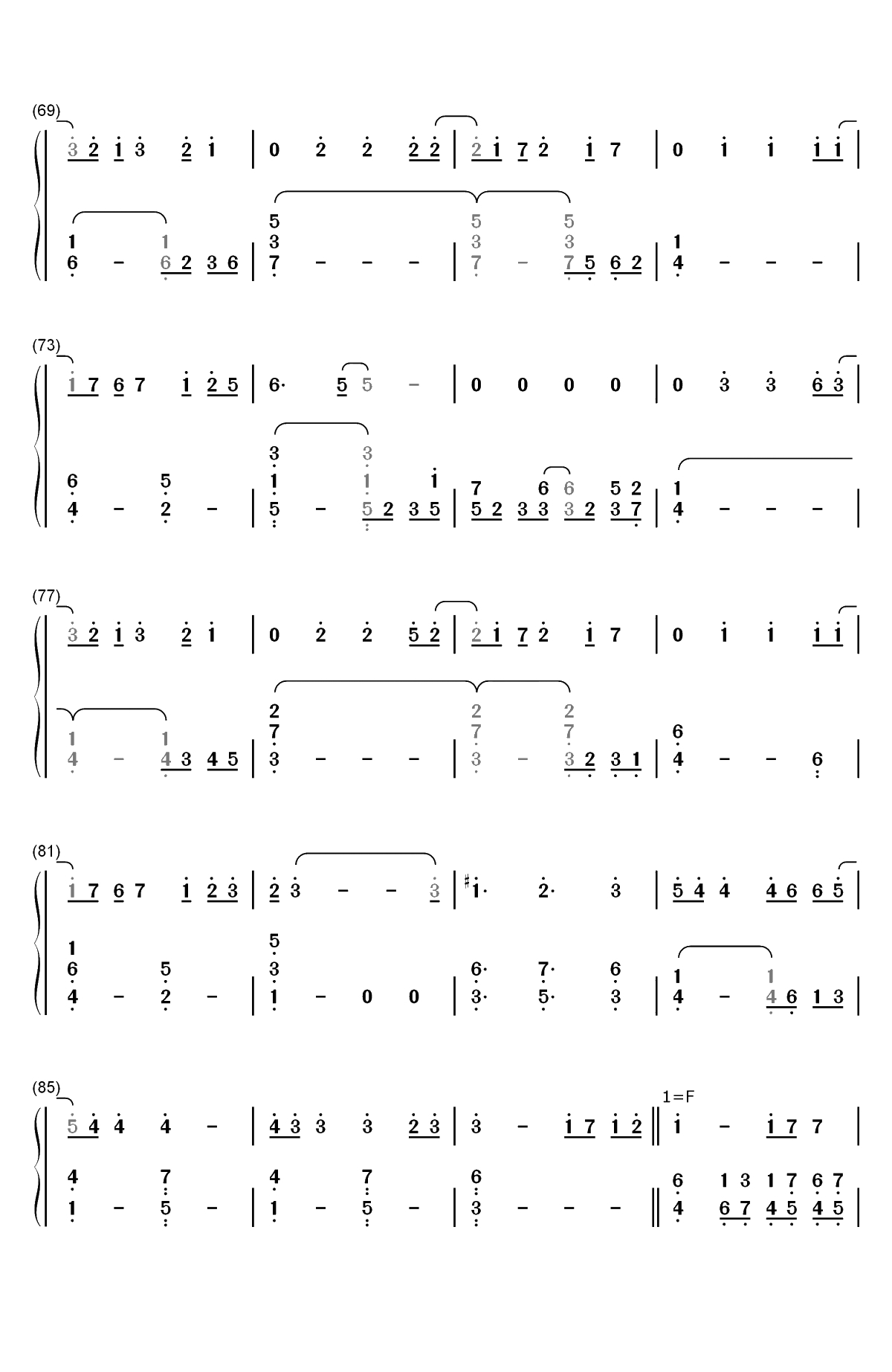 彗星的眼泪-幸福的眼泪片尾曲双手简谱预览4